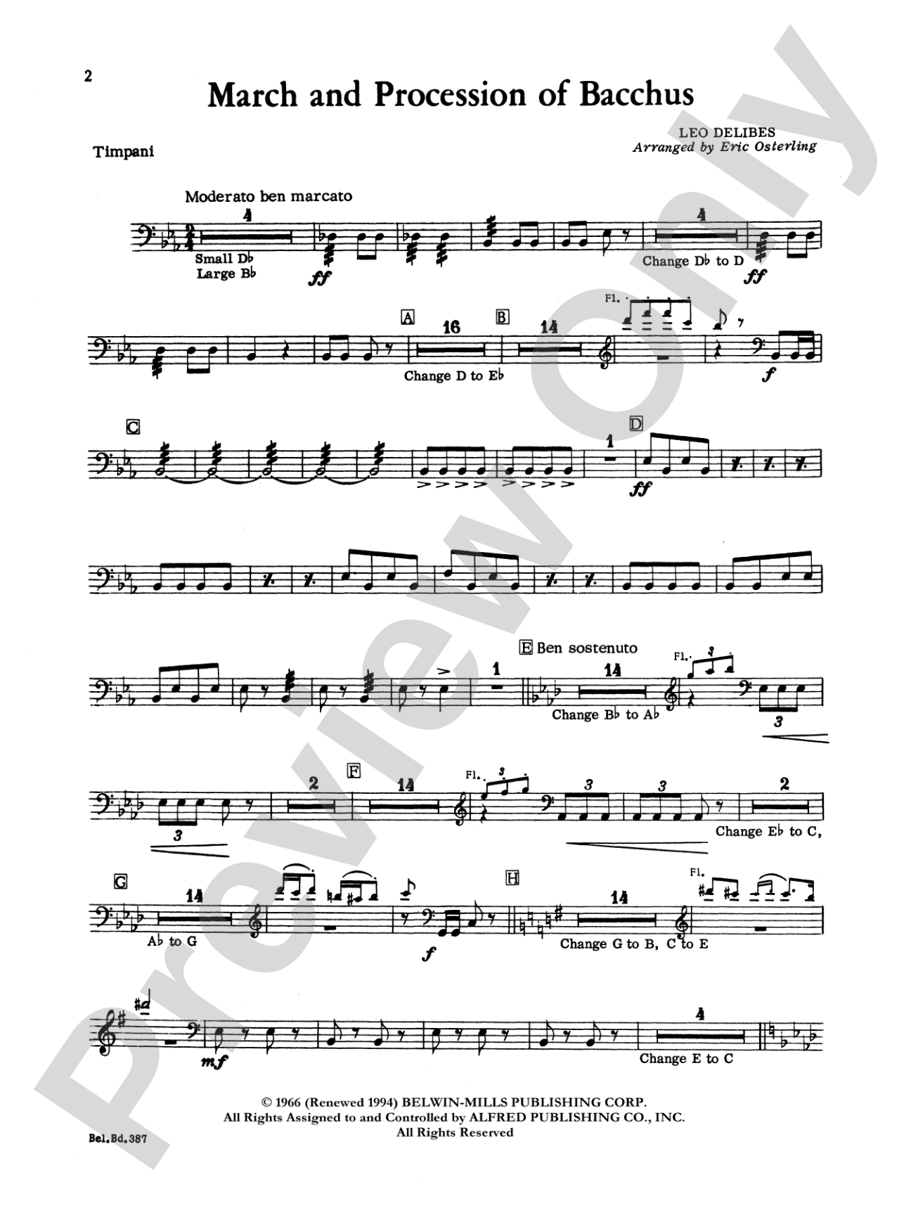 March and Procession of Bacchus: Timpani
