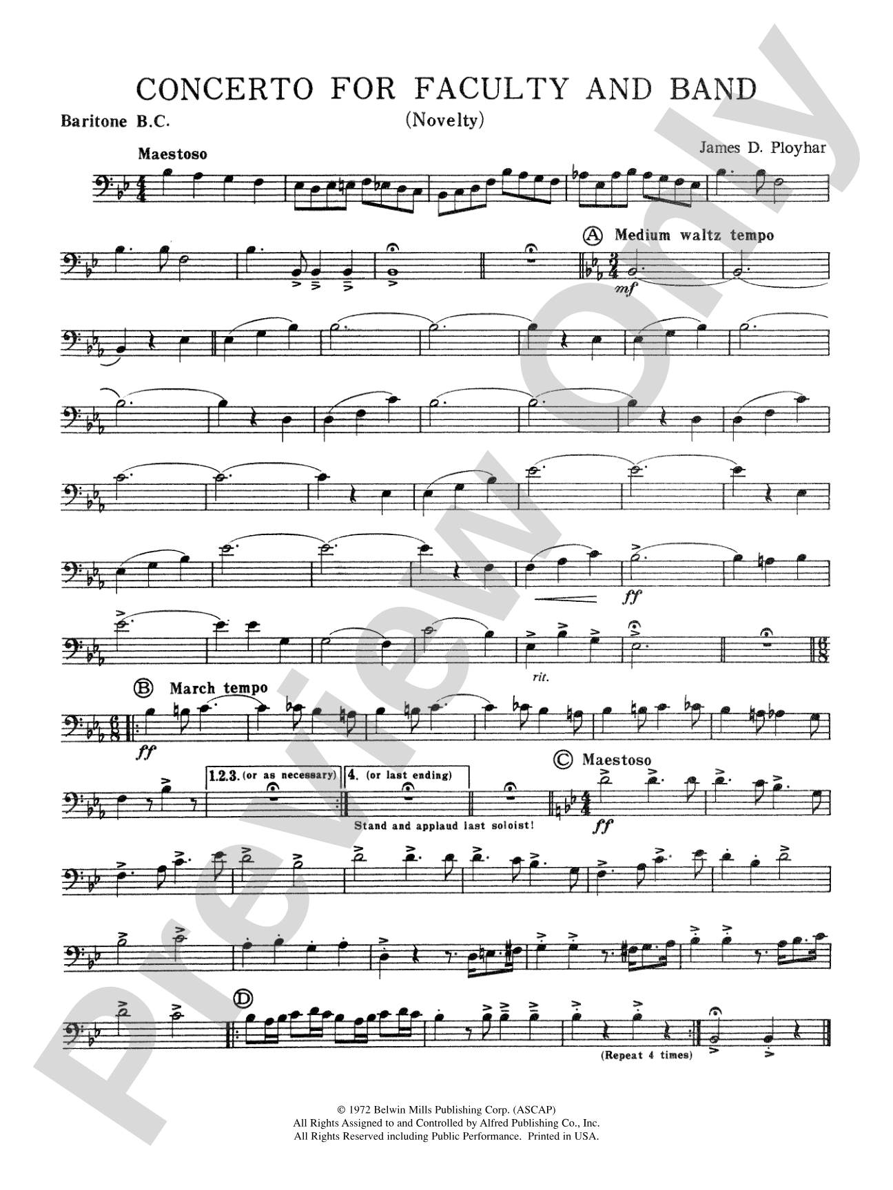 Concerto for Faculty and Band: Baritone B.C.