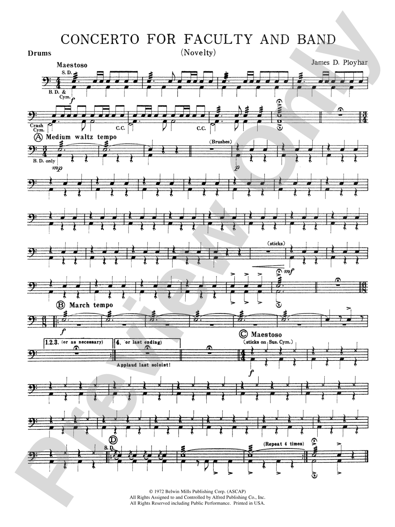 Concerto for Faculty and Band: Drums