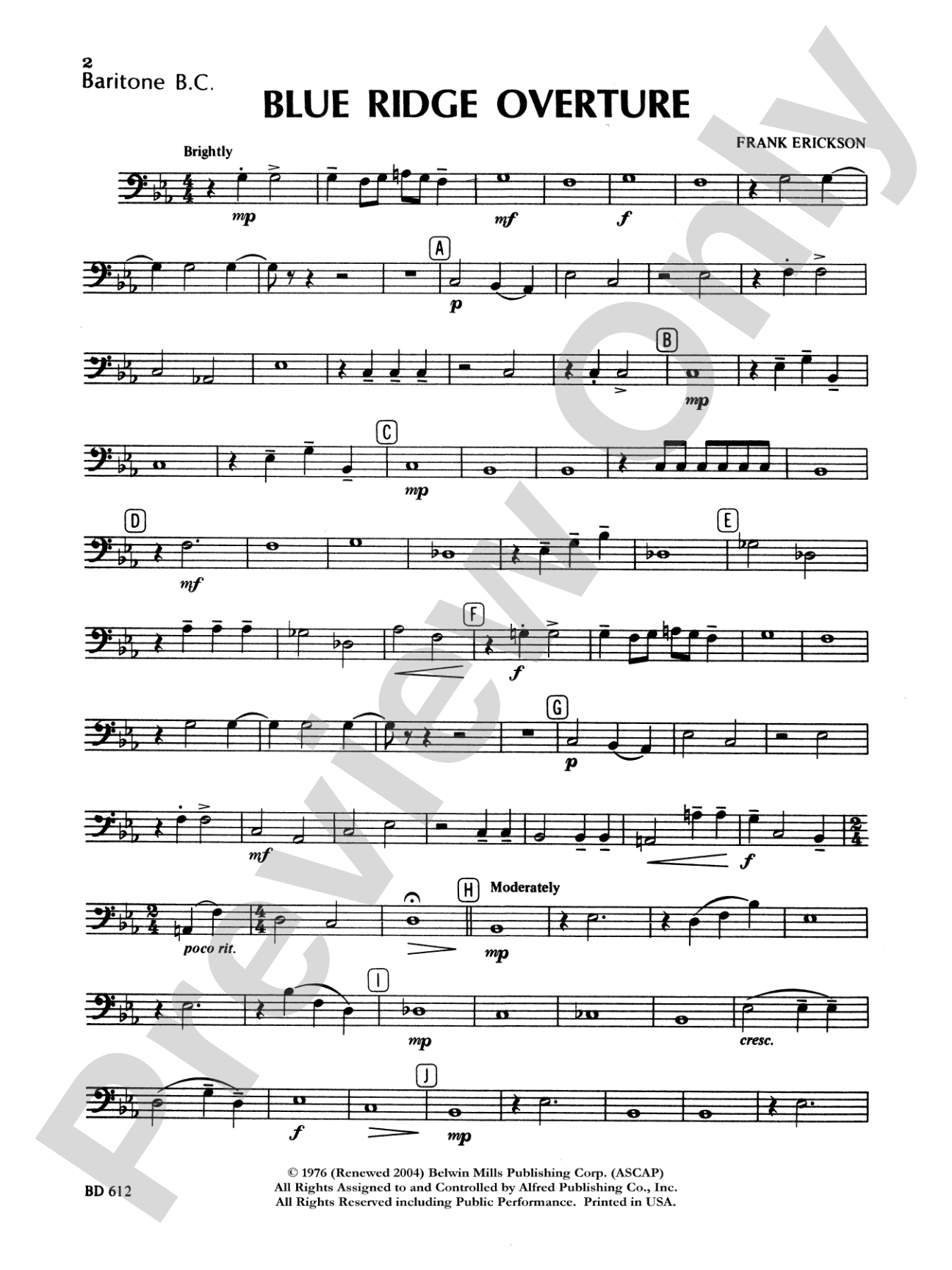 Blue Ridge Overture: Baritone B.C.