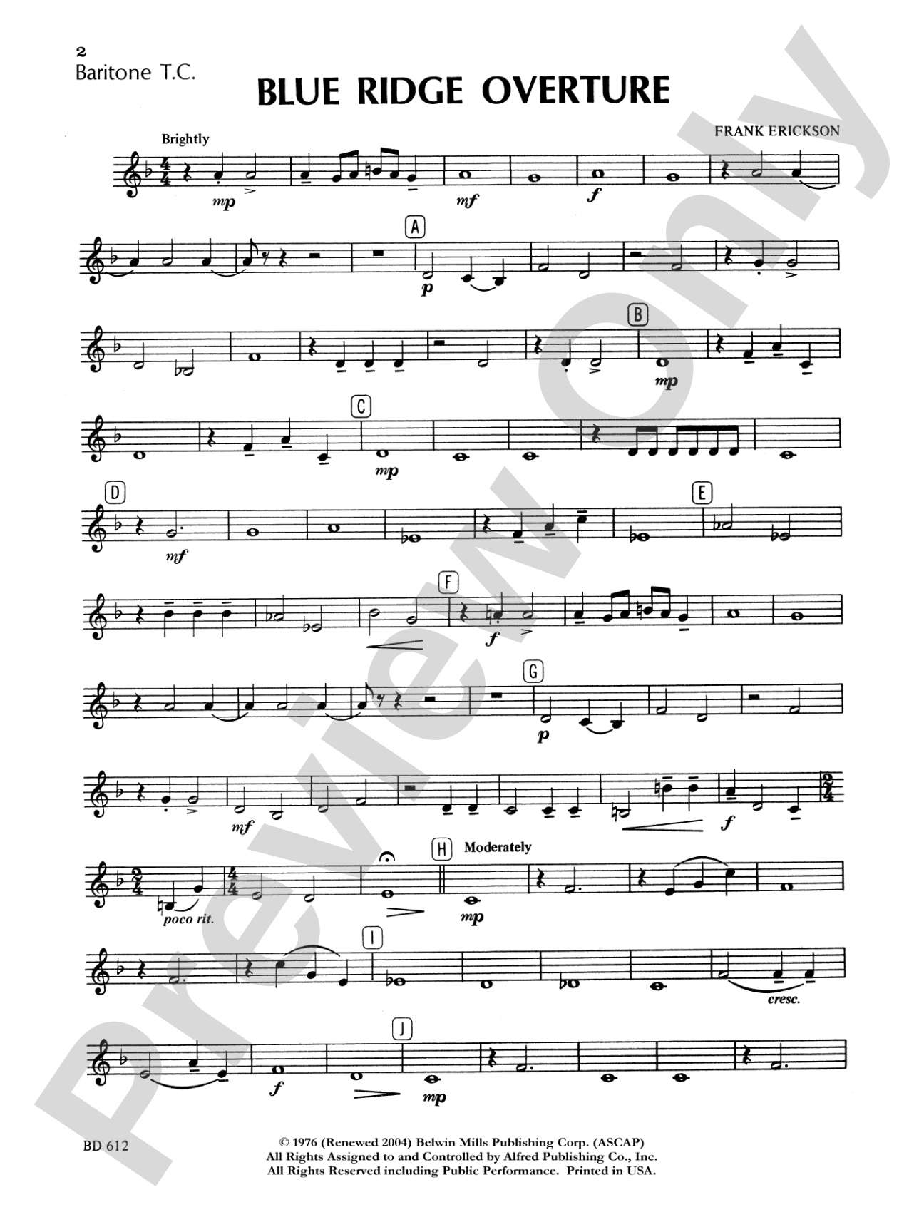 Blue Ridge Overture: Baritone T.C.