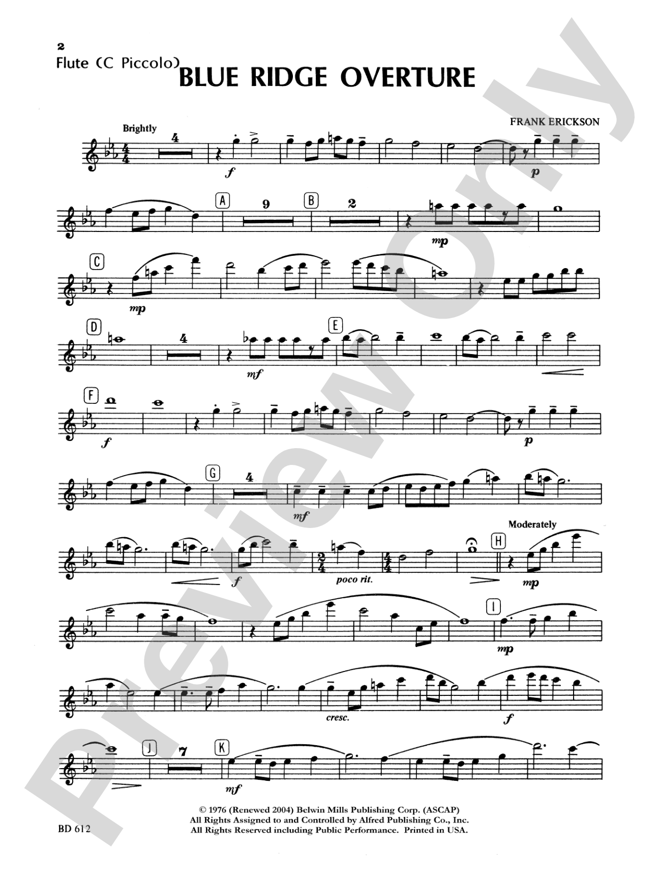 Blue Ridge Overture: Flute