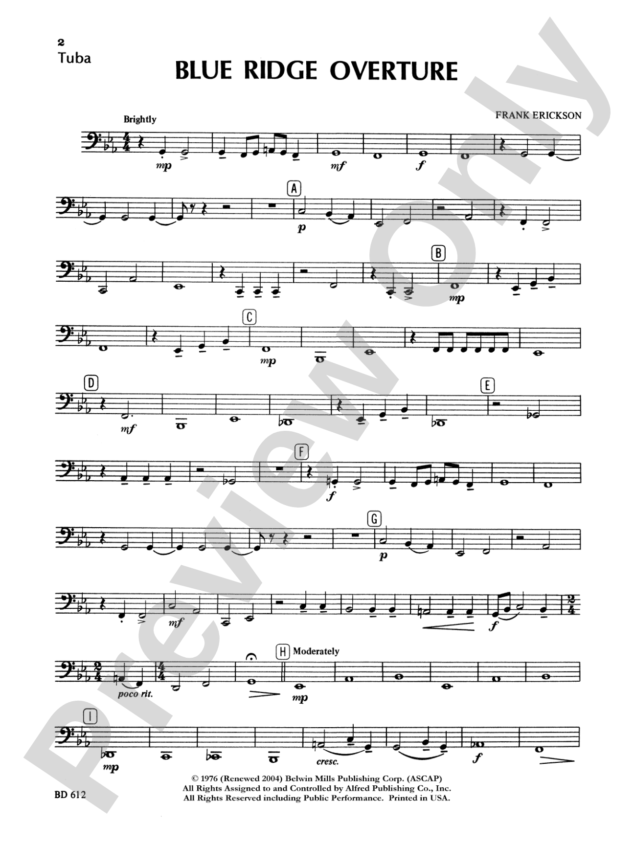 Blue Ridge Overture: Tuba