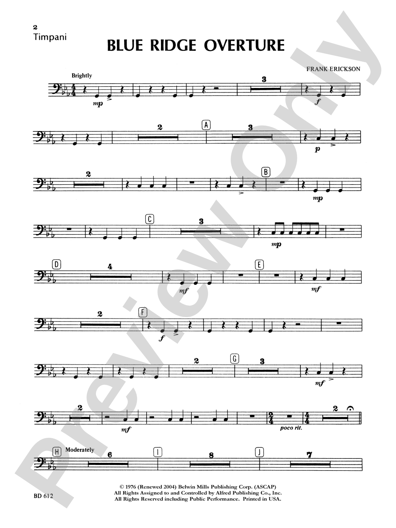 Blue Ridge Overture: Timpani
