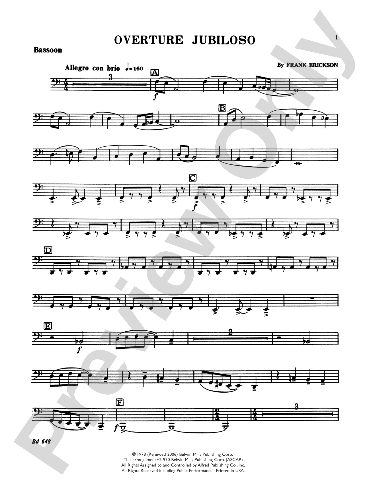 Overture Jubiloso: Bassoon