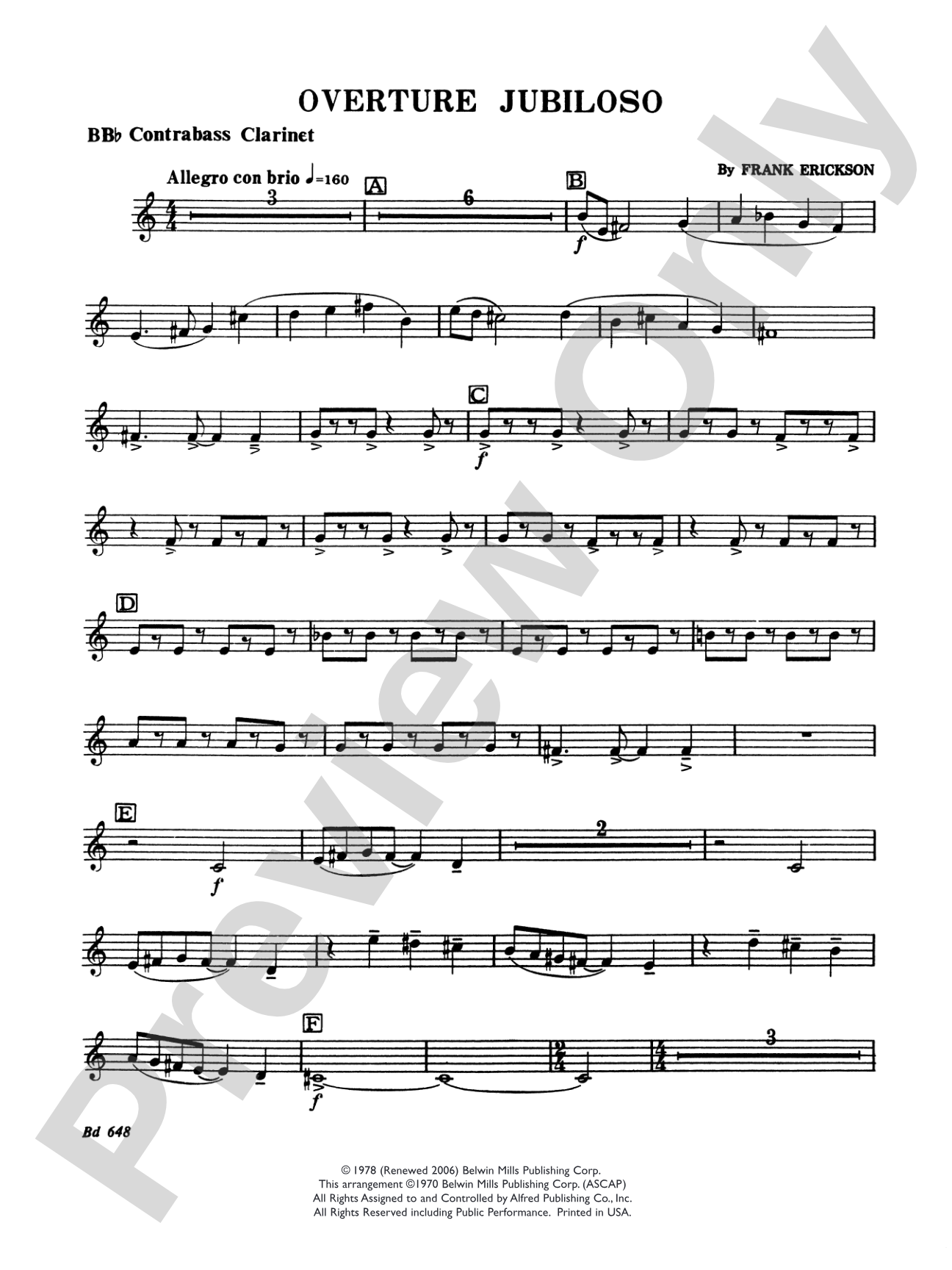 Overture Jubiloso: B-flat Contrabass Clarinet