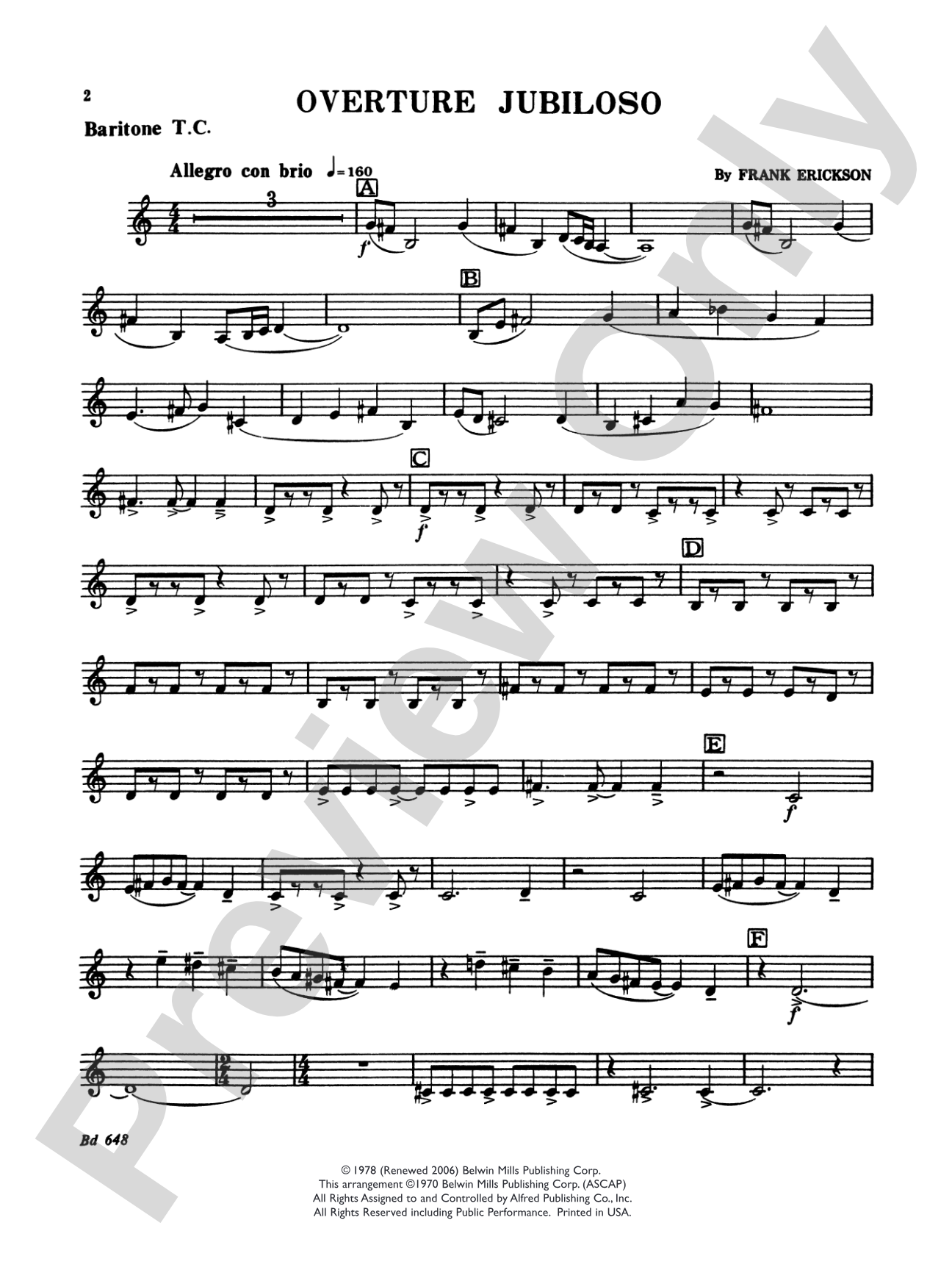Overture Jubiloso: Baritone T.C.