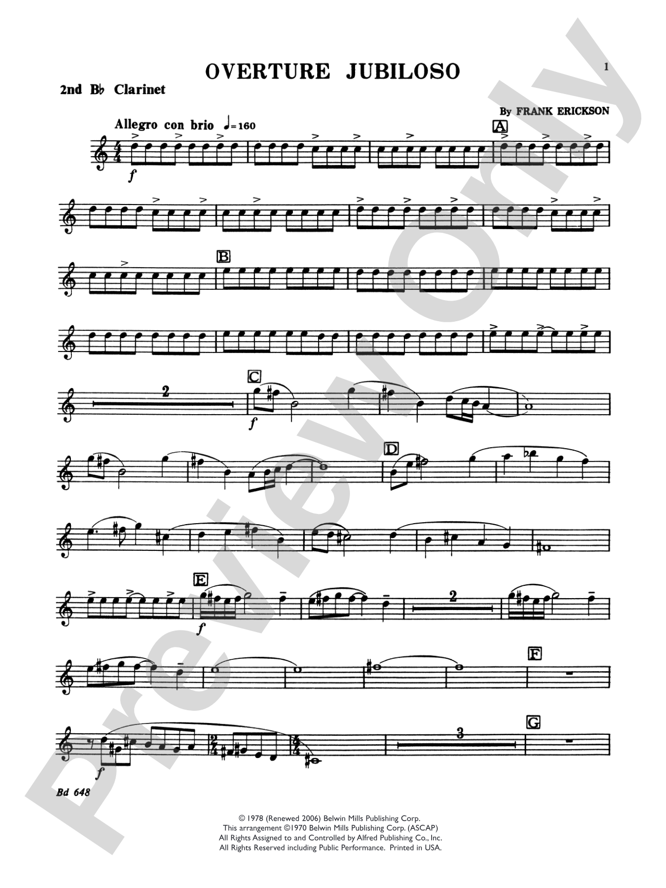 Overture Jubiloso: 2nd B-flat Clarinet
