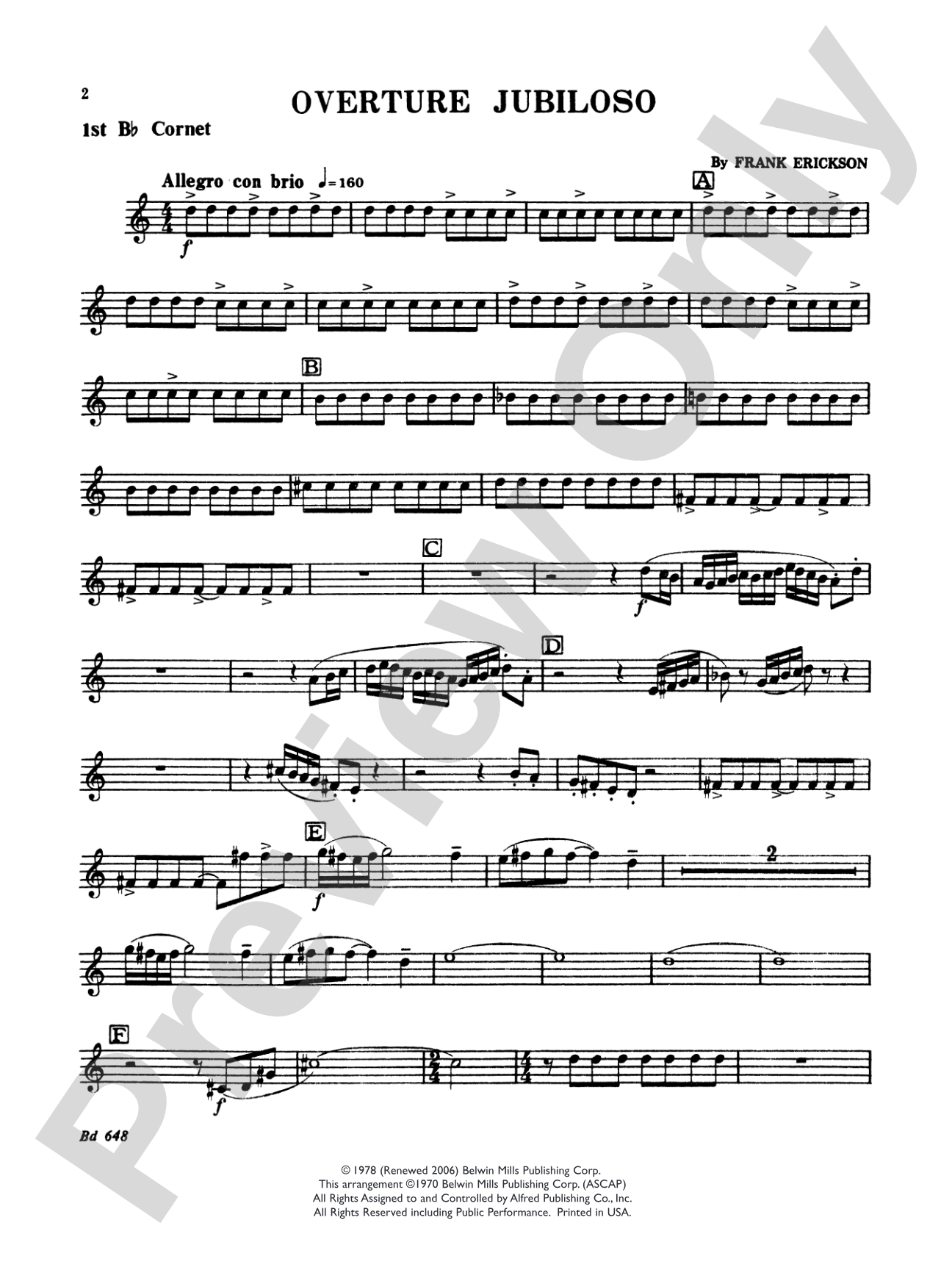 Overture Jubiloso: 1st B-flat Cornet
