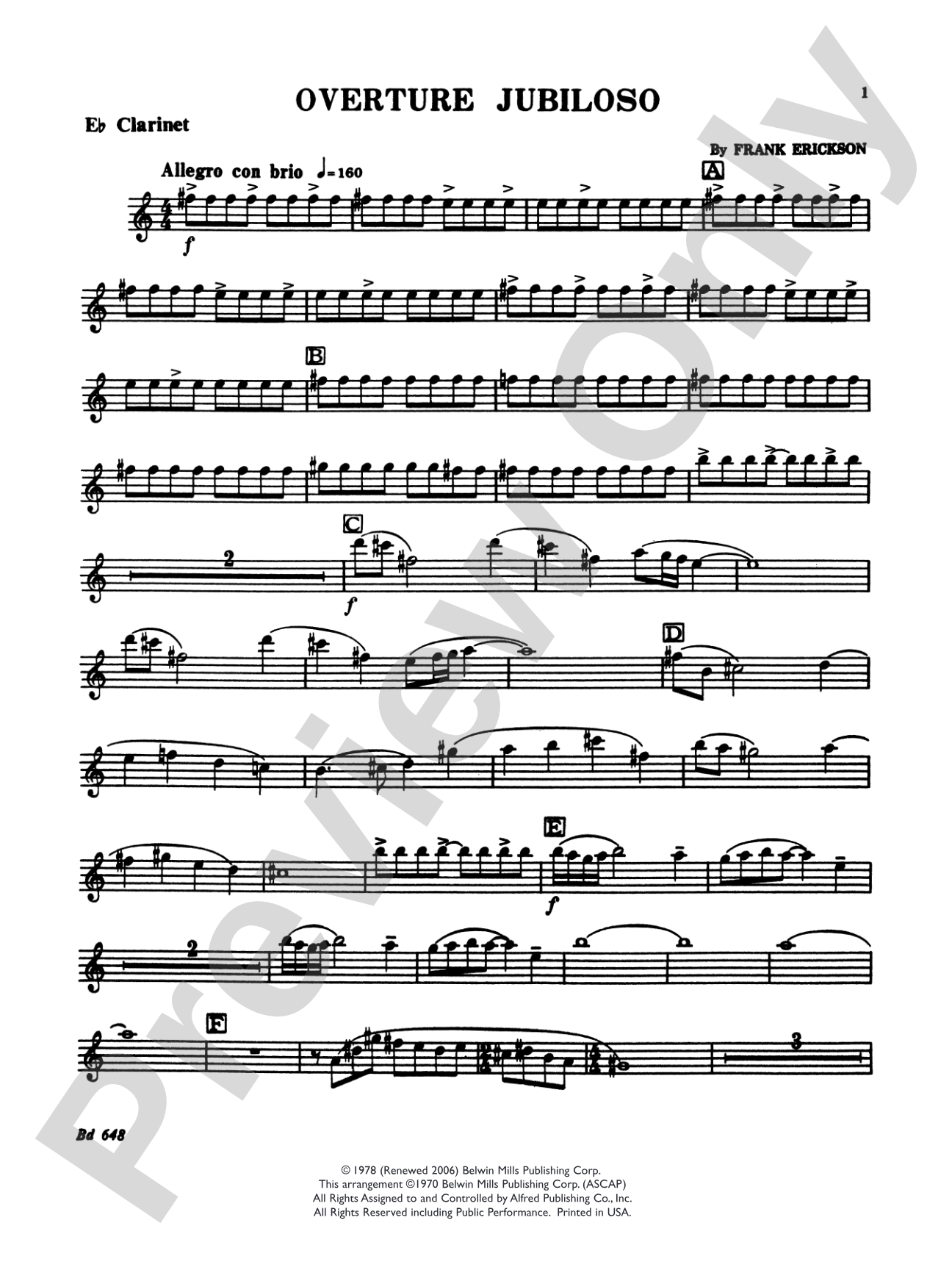 Overture Jubiloso: E-flat Soprano Clarinet
