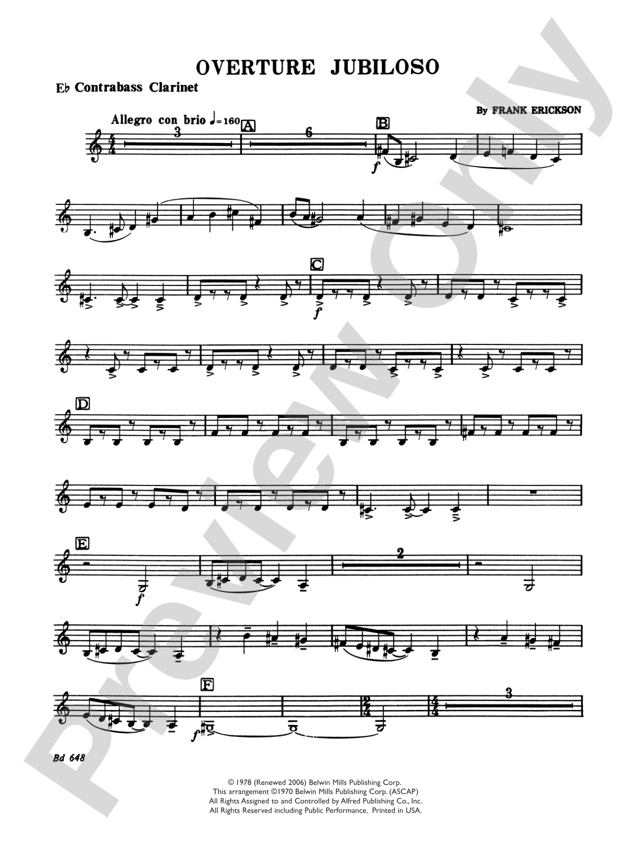 Overture Jubiloso: E-flat Contrabass Clarinet