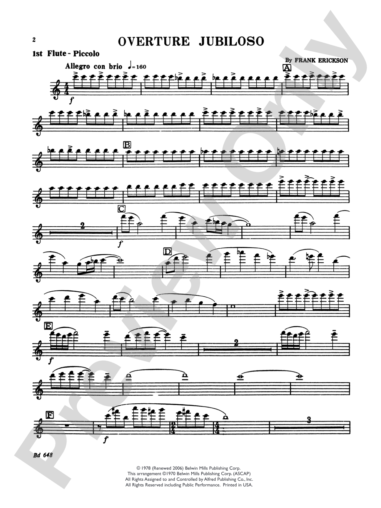 Overture Jubiloso: Flute