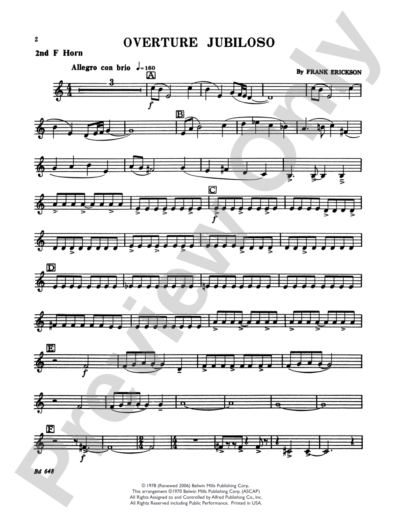 Overture Jubiloso: 2nd F Horn