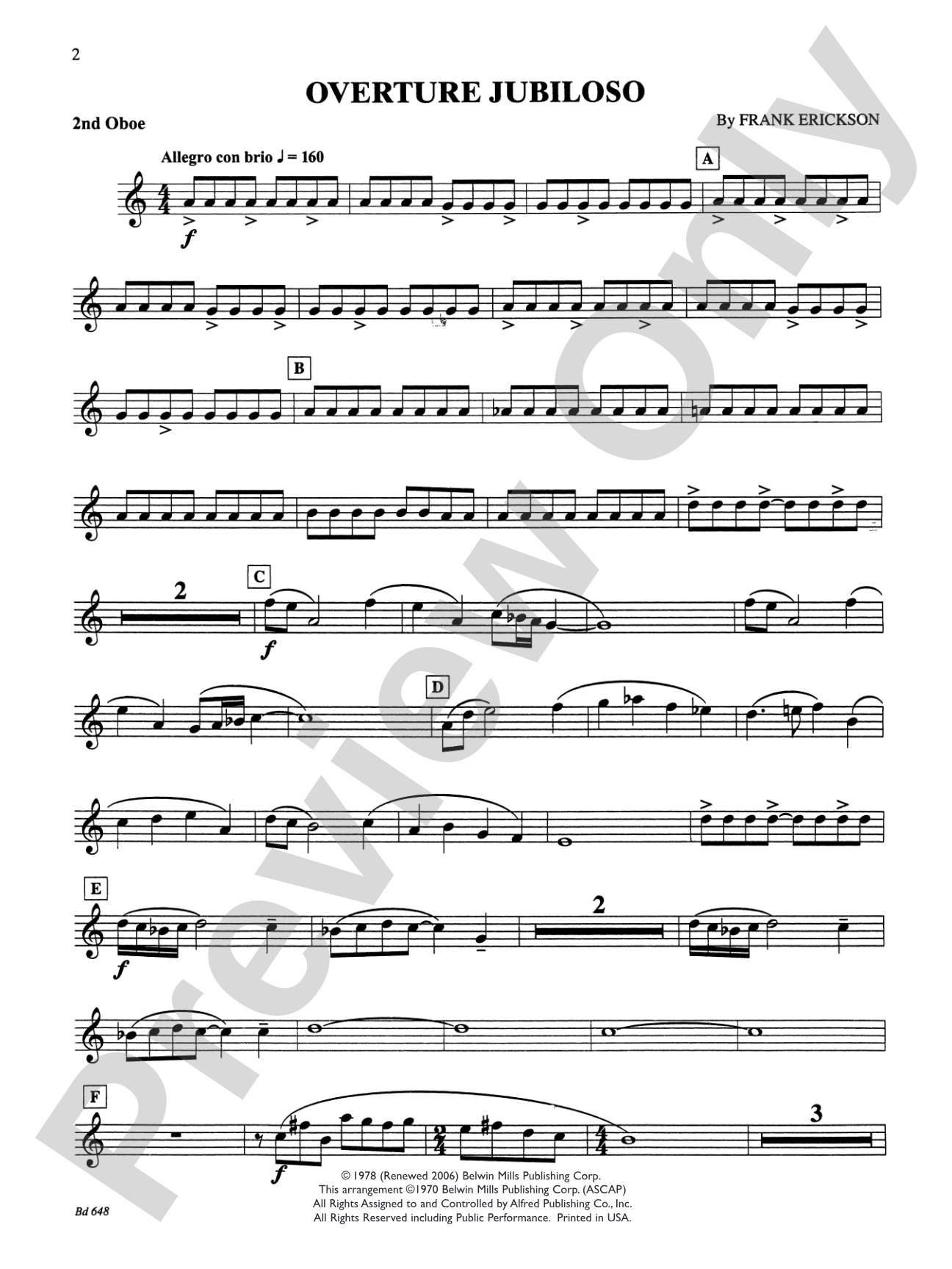 Overture Jubiloso: 2nd Oboe