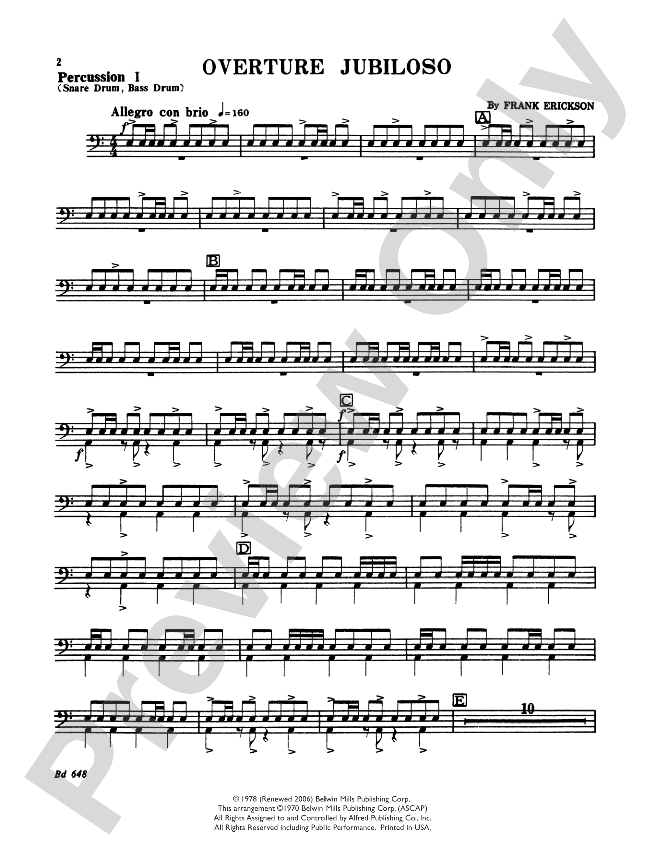 Overture Jubiloso: 1st Percussion