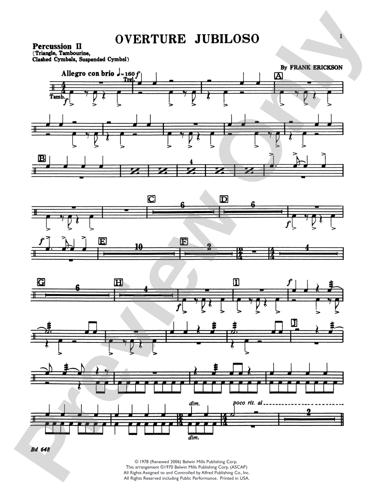 Overture Jubiloso: 2nd Percussion