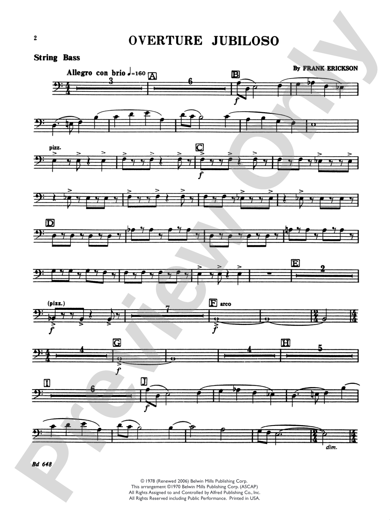 Overture Jubiloso: String Bass