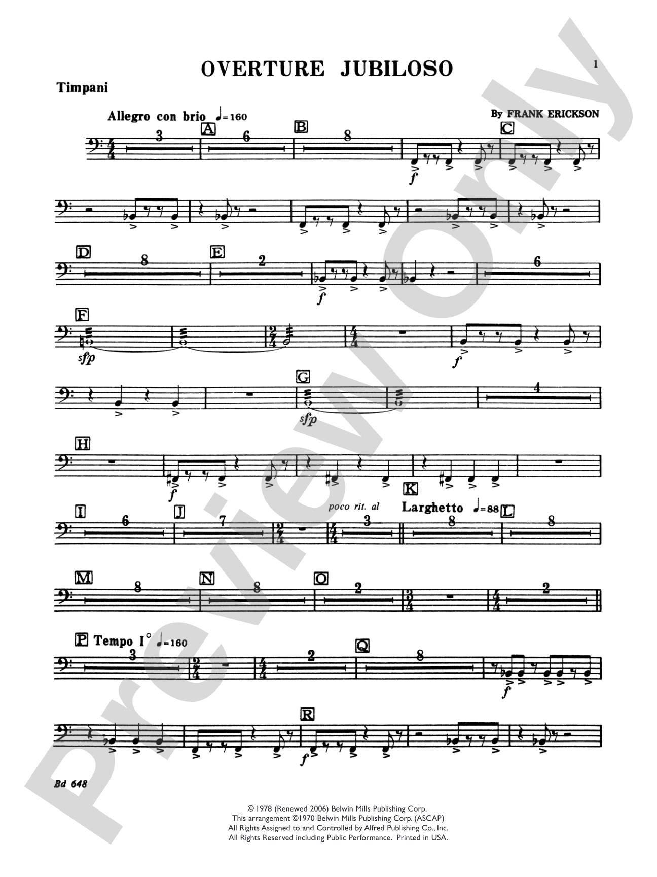 Overture Jubiloso: Timpani