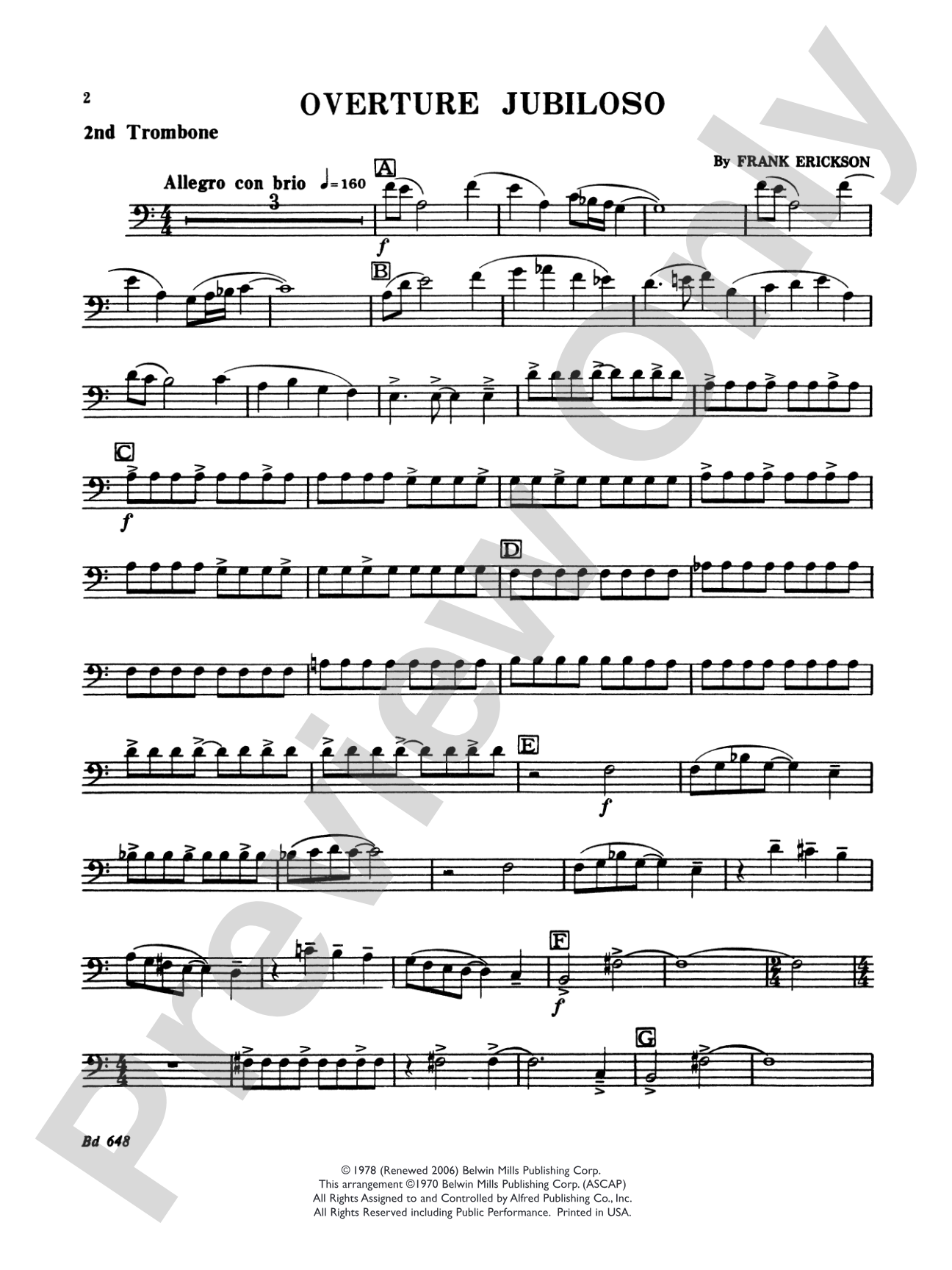 Overture Jubiloso: 2nd Trombone