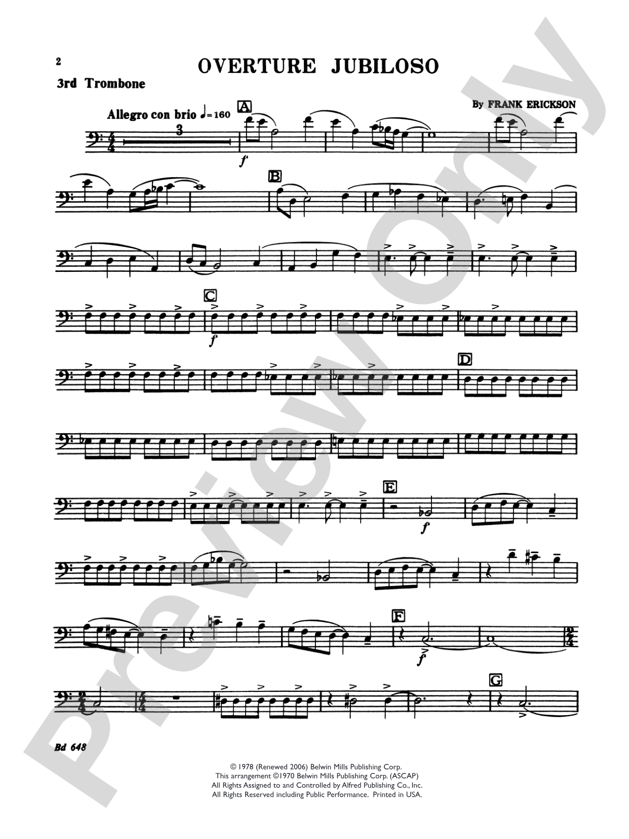 Overture Jubiloso: 3rd Trombone