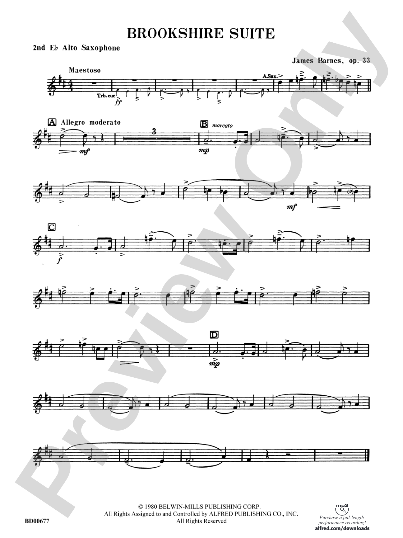 Brookshire Suite: 2nd E-flat Alto Saxophone