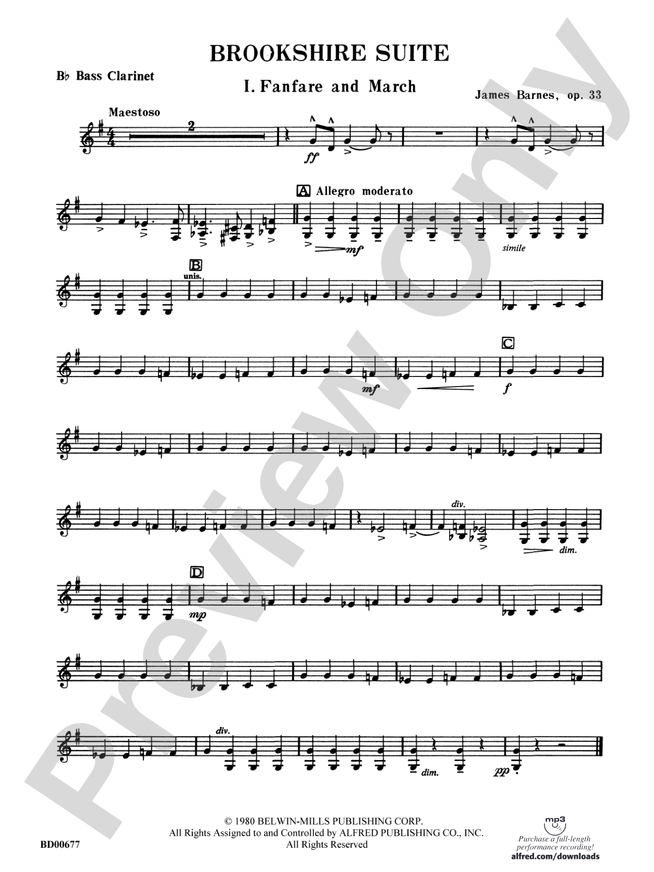 Brookshire Suite: B-flat Bass Clarinet
