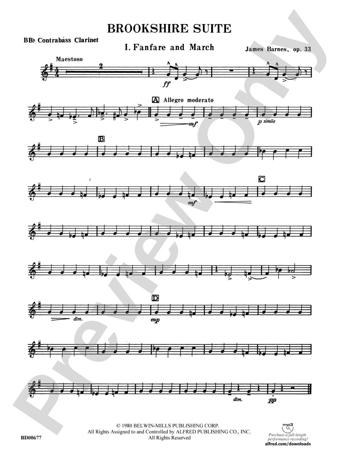 Brookshire Suite: B-flat Contrabass Clarinet