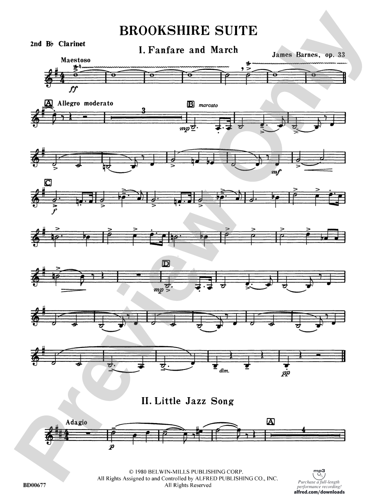 Brookshire Suite: 2nd B-flat Clarinet