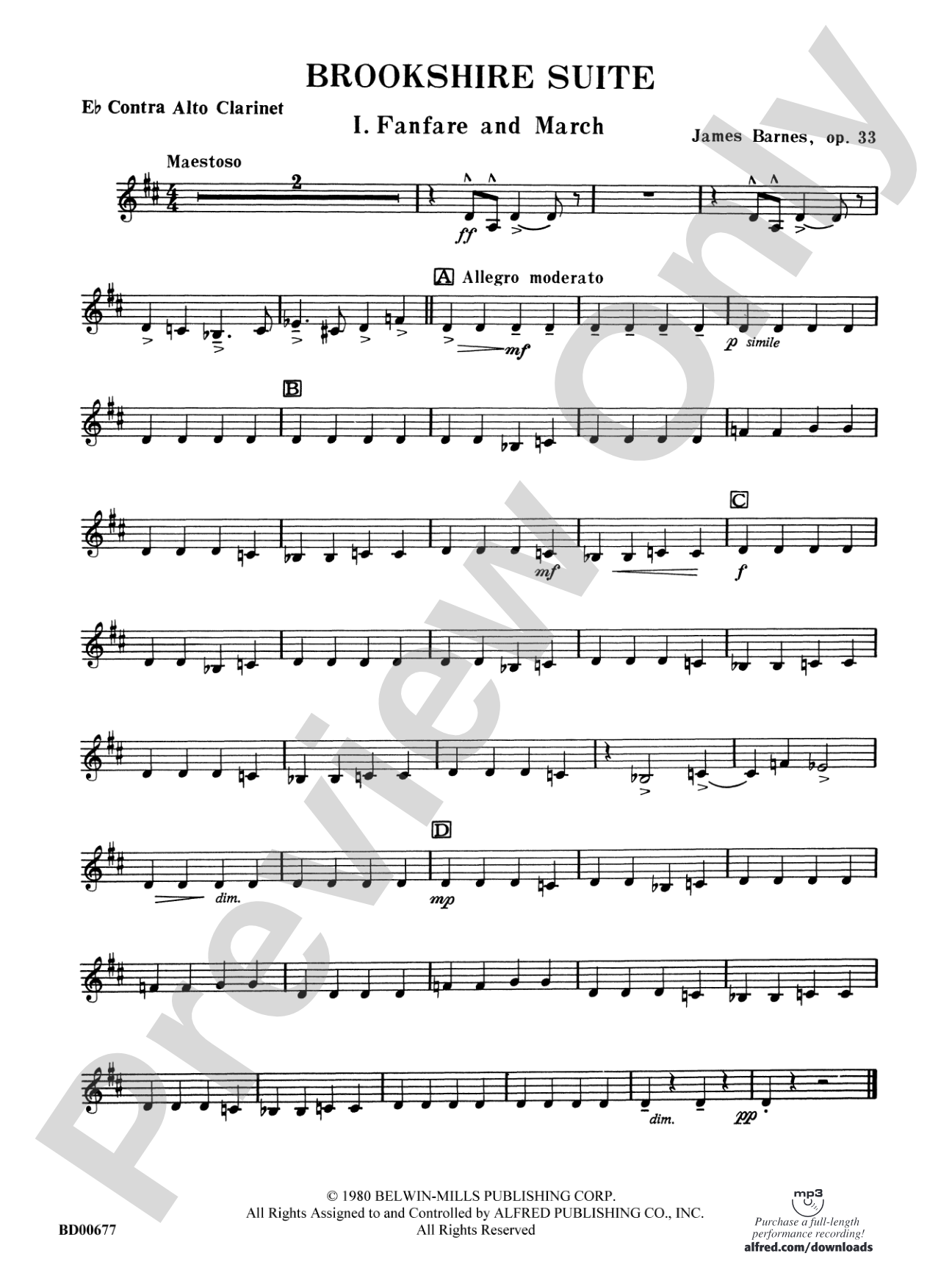 Brookshire Suite: E-flat Contra-Alto Clarinet