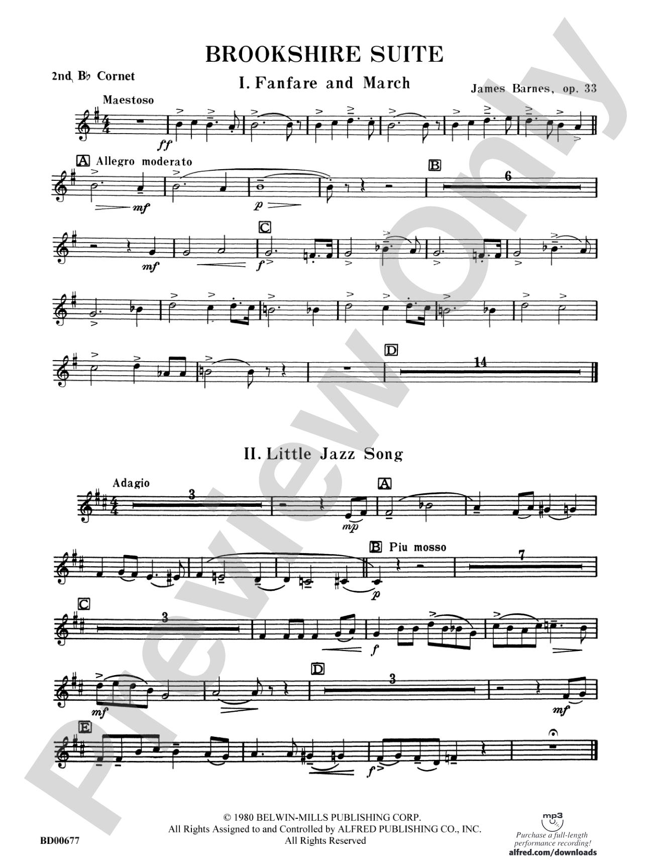 Brookshire Suite: 2nd B-flat Cornet
