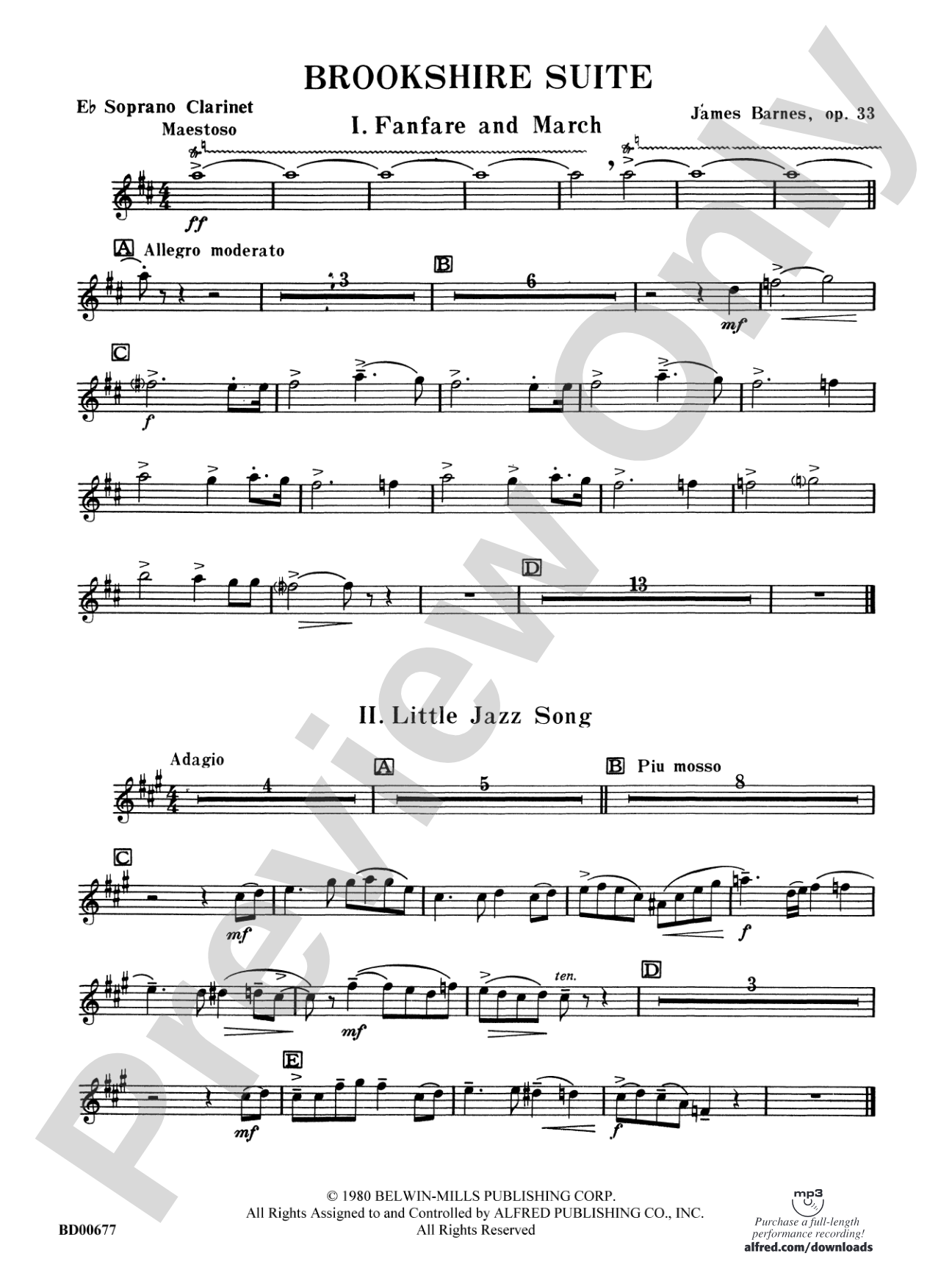 Brookshire Suite: E-flat Soprano Clarinet