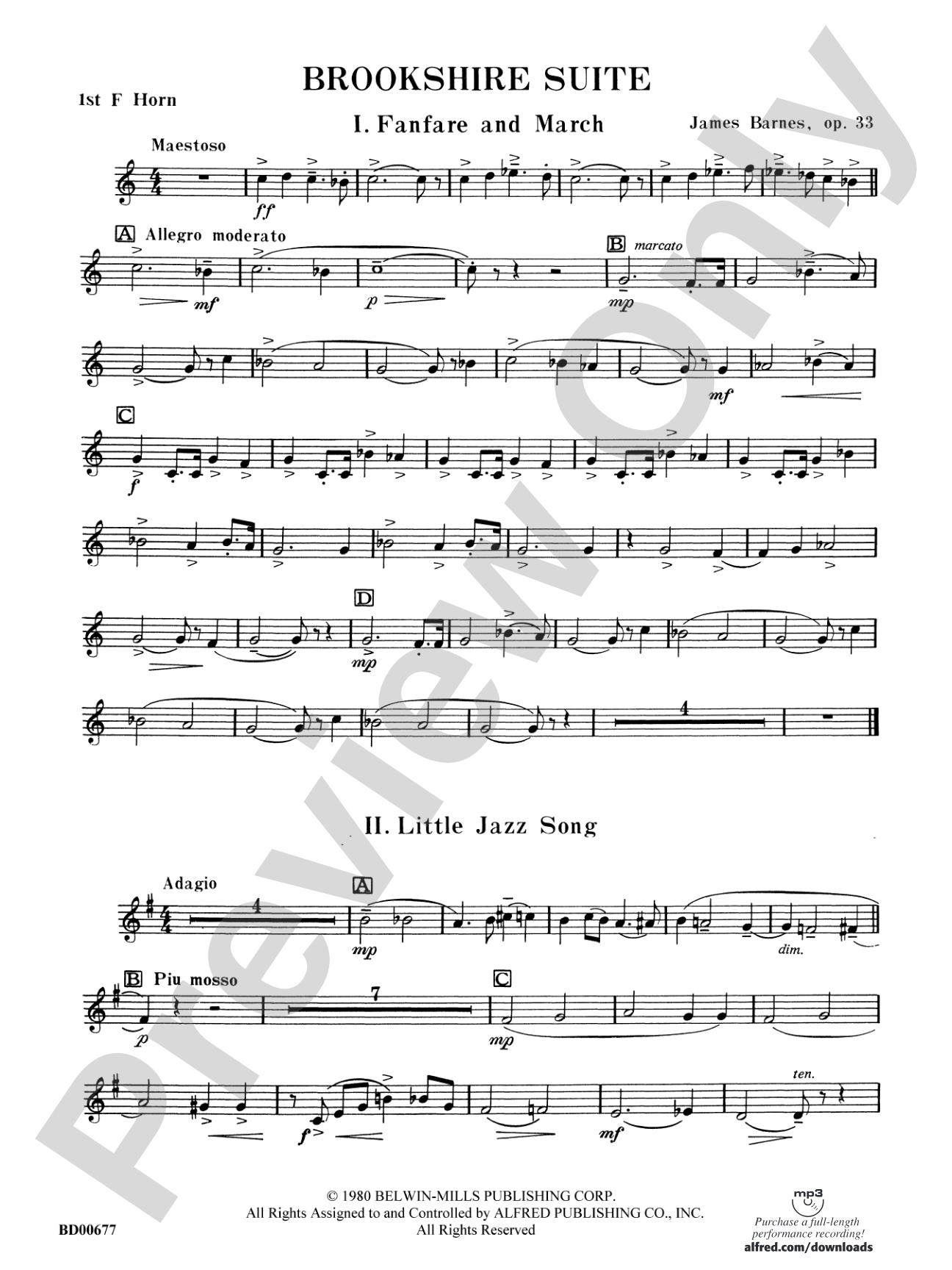 Brookshire Suite: 1st F Horn
