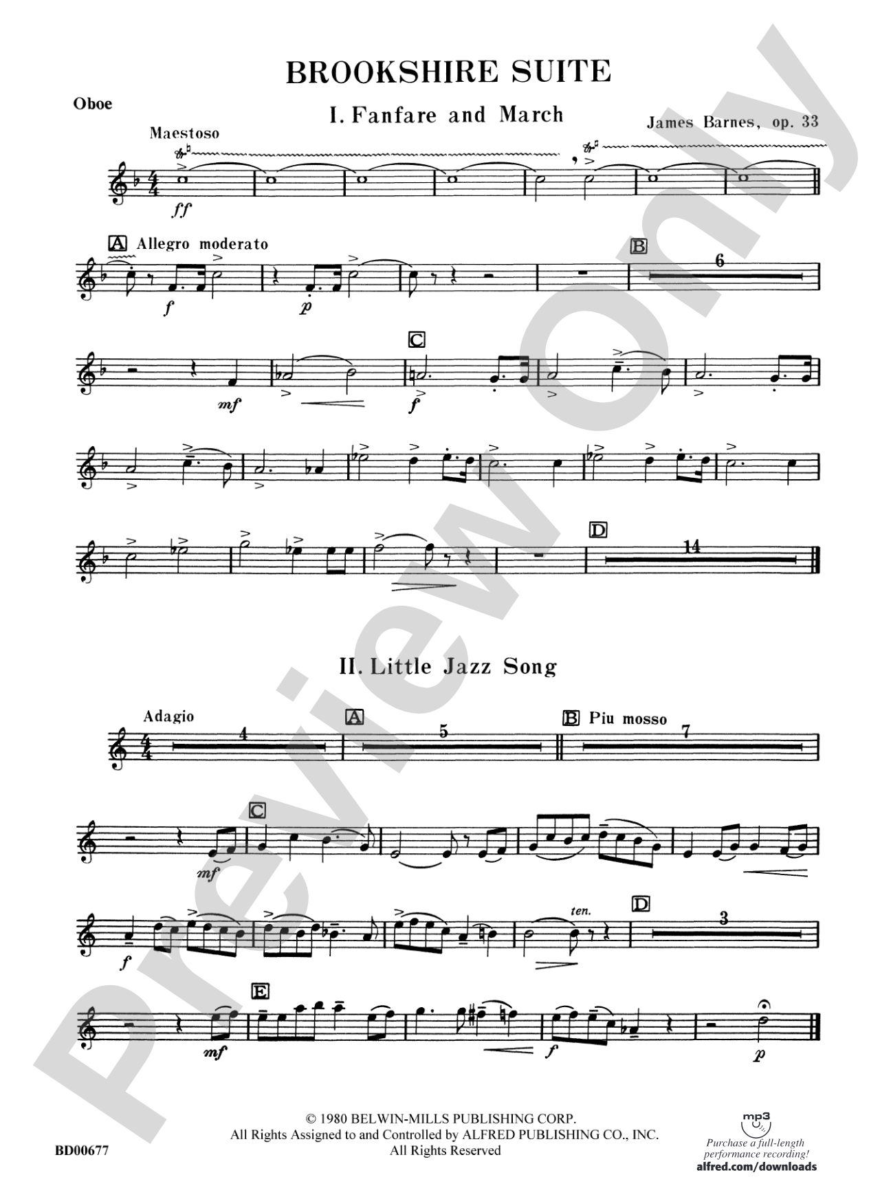 Brookshire Suite: Oboe