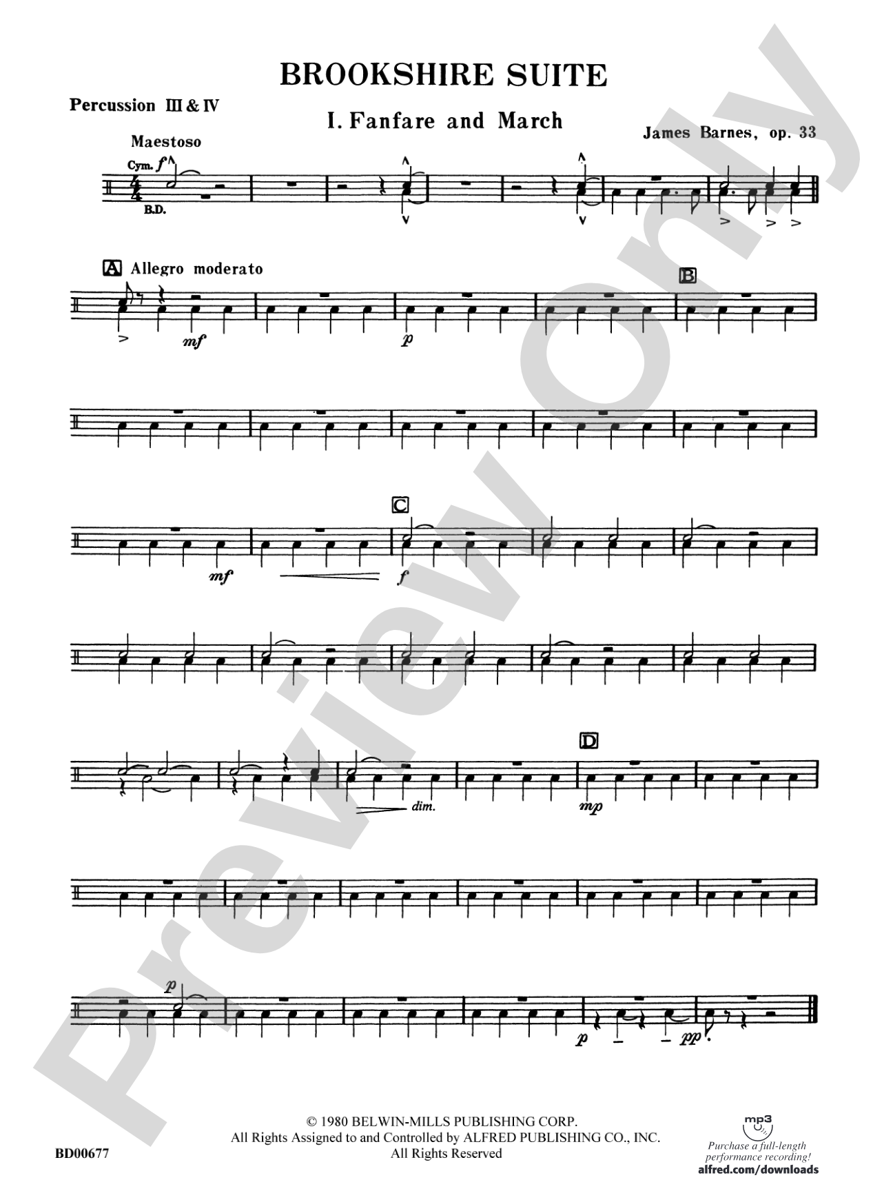 Brookshire Suite: 3rd & 4th Percussion