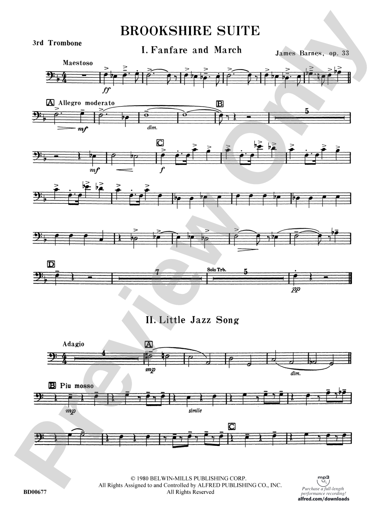 Brookshire Suite: 3rd Trombone