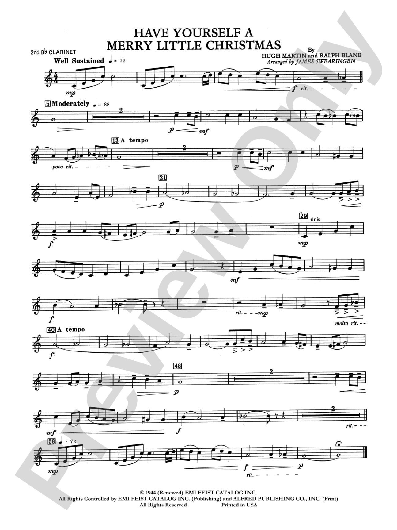 Have Yourself a Merry Little Christmas: 2nd B-flat Clarinet