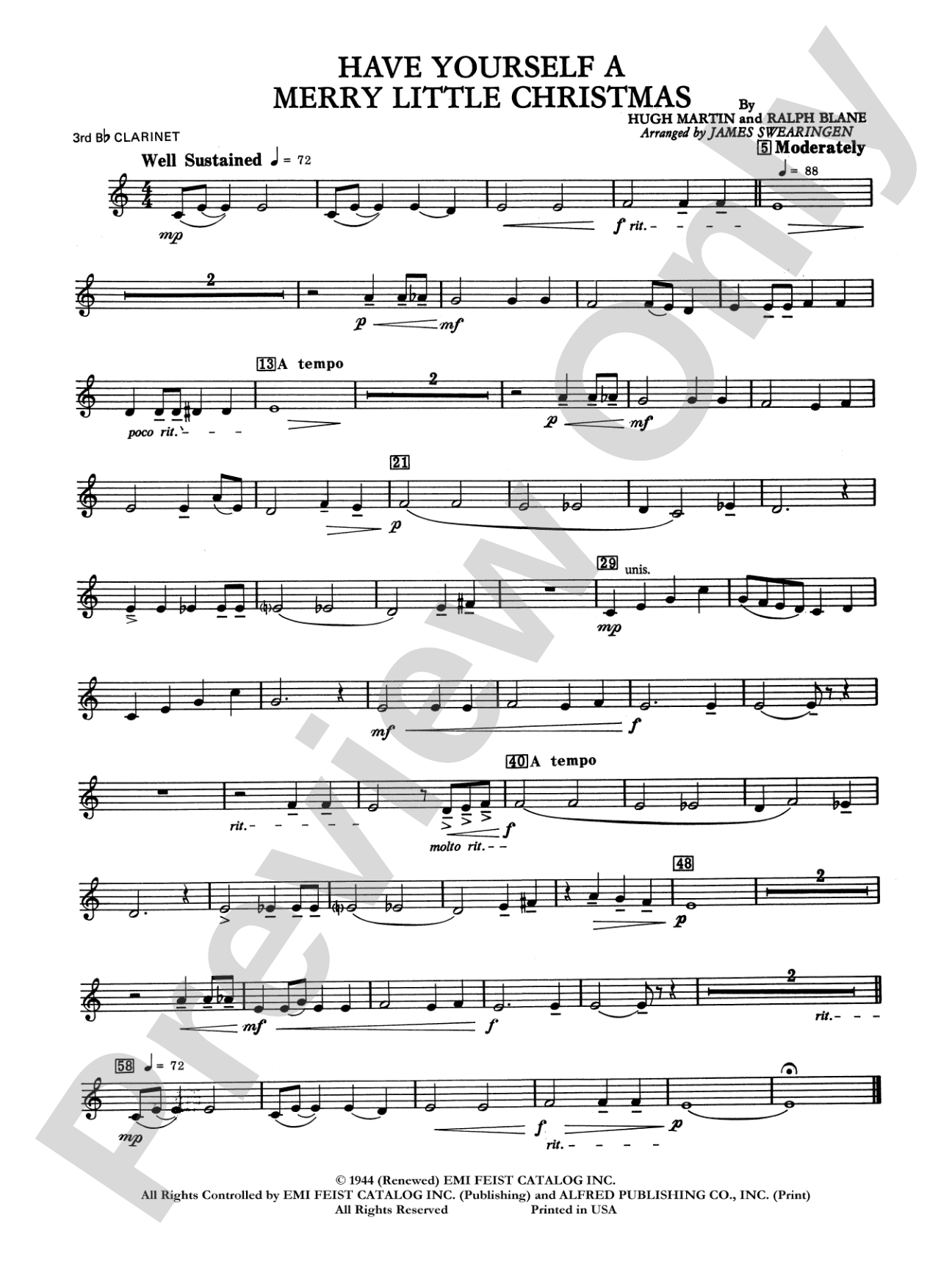 Have Yourself a Merry Little Christmas: 3rd B-flat Clarinet
