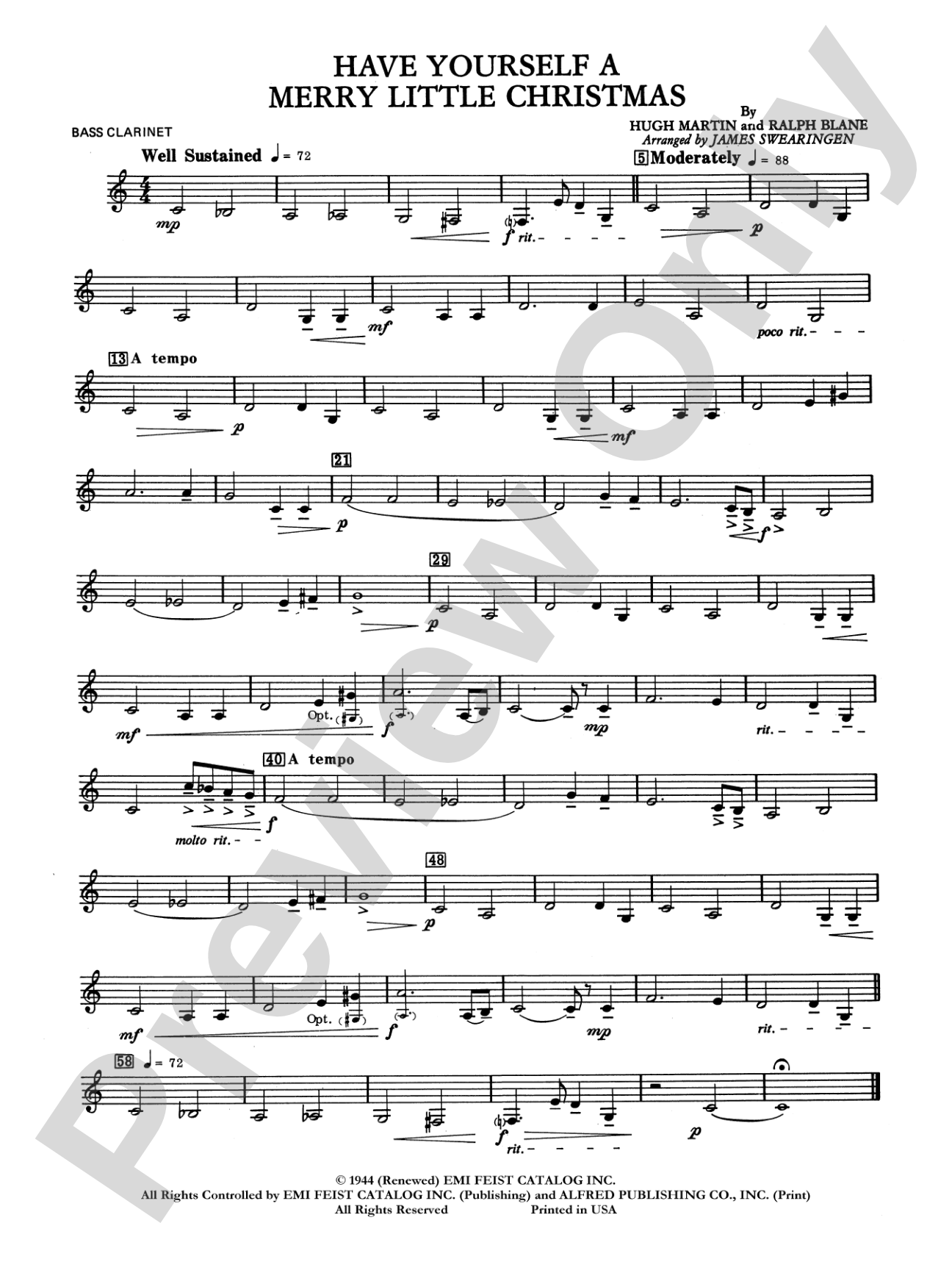 Have Yourself a Merry Little Christmas: B-flat Bass Clarinet