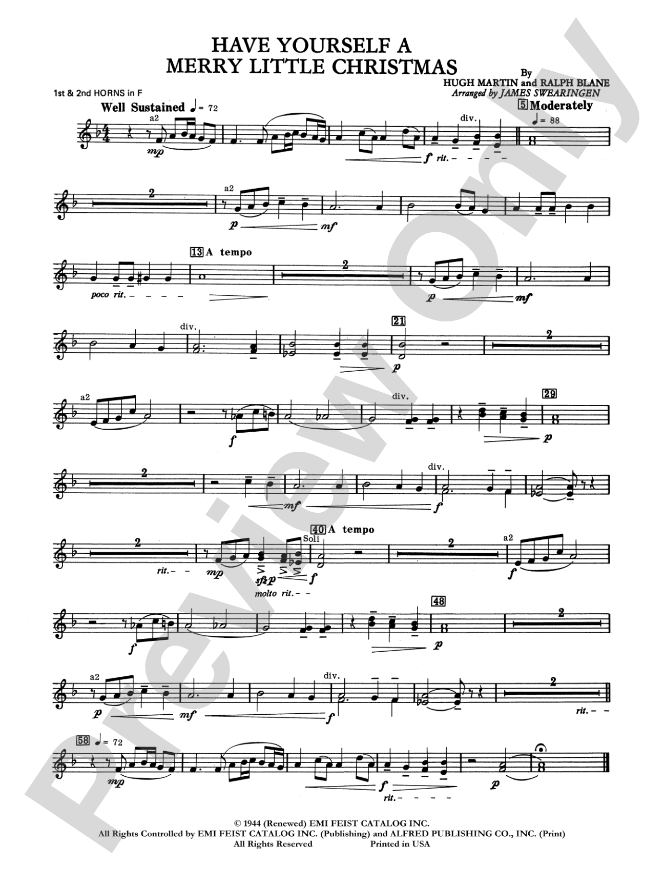 Have Yourself a Merry Little Christmas: 1st F Horn