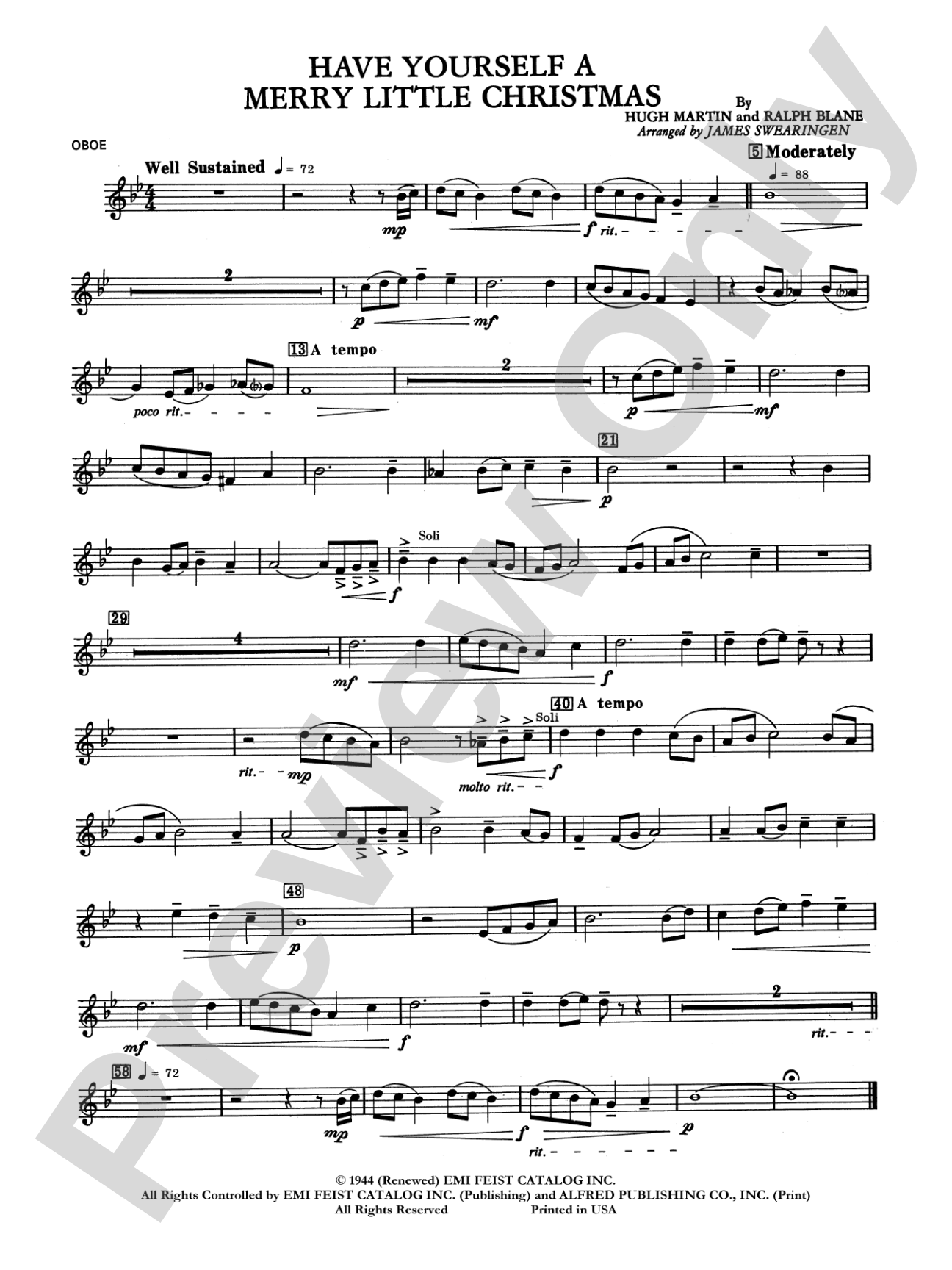 Have Yourself a Merry Little Christmas: Oboe