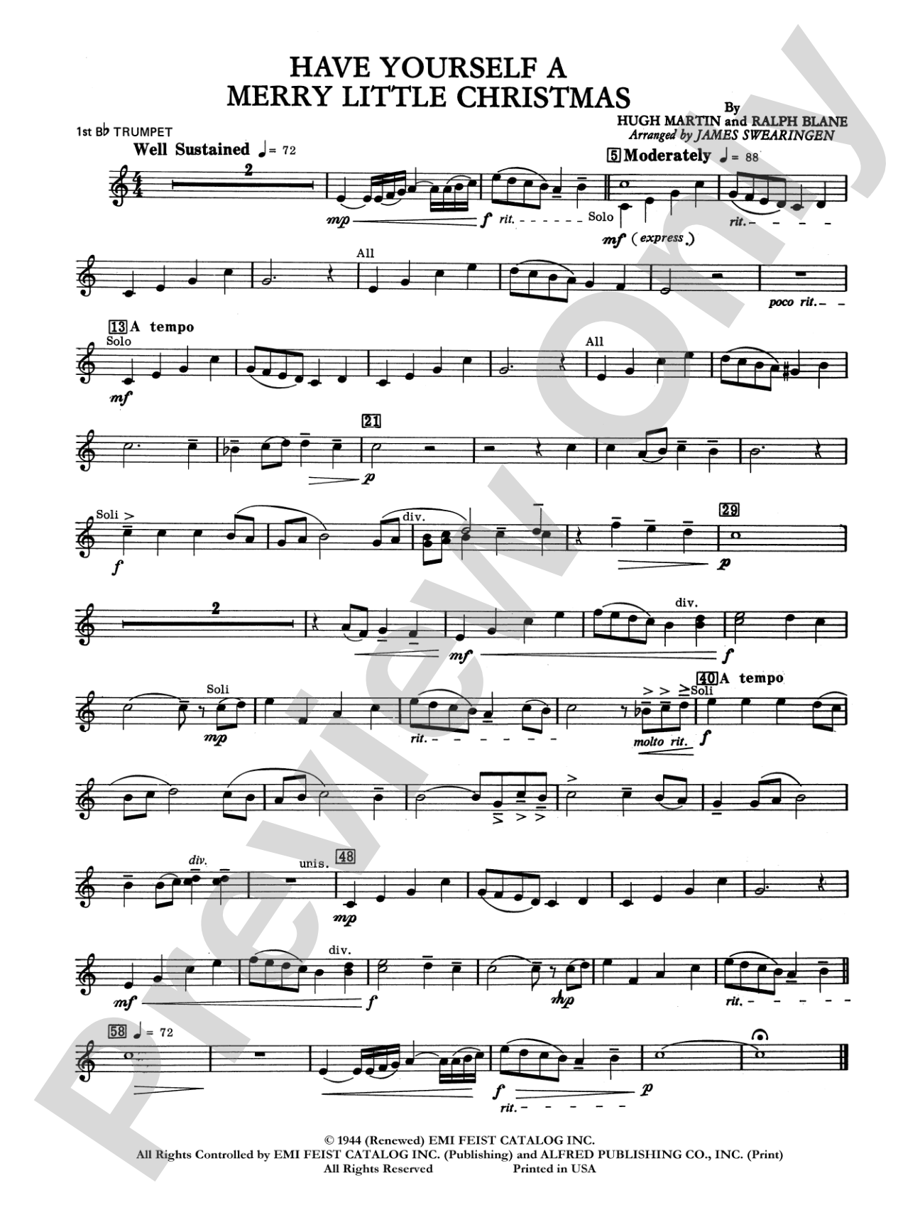 Have Yourself a Merry Little Christmas: 1st B-flat Trumpet