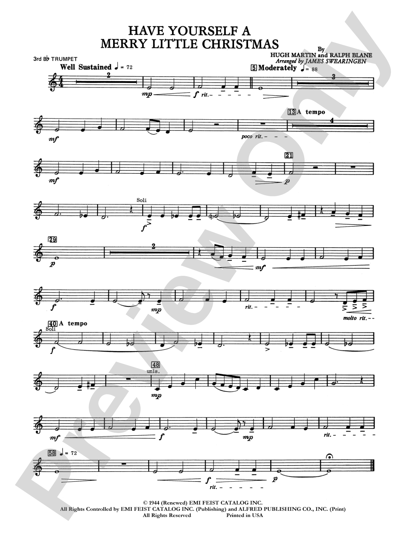 Have Yourself a Merry Little Christmas: 3rd B-flat Trumpet