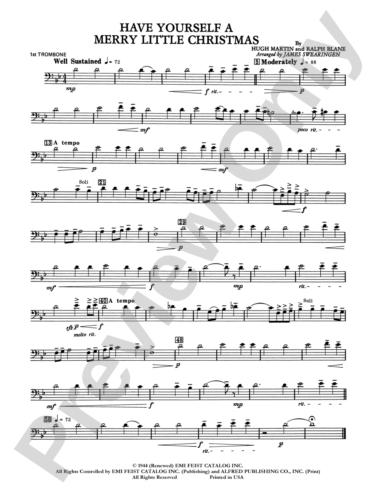 Have Yourself a Merry Little Christmas: 1st Trombone