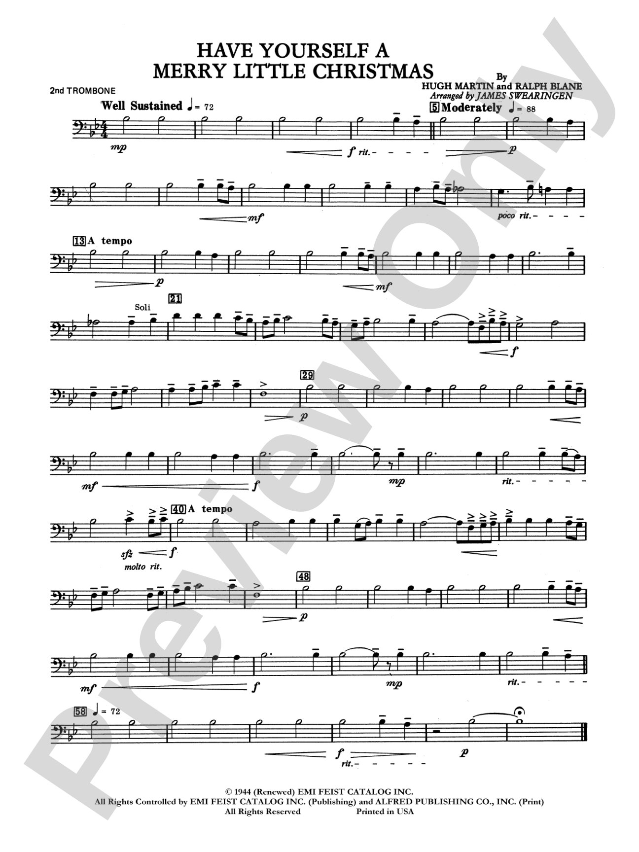 Have Yourself a Merry Little Christmas: 2nd Trombone