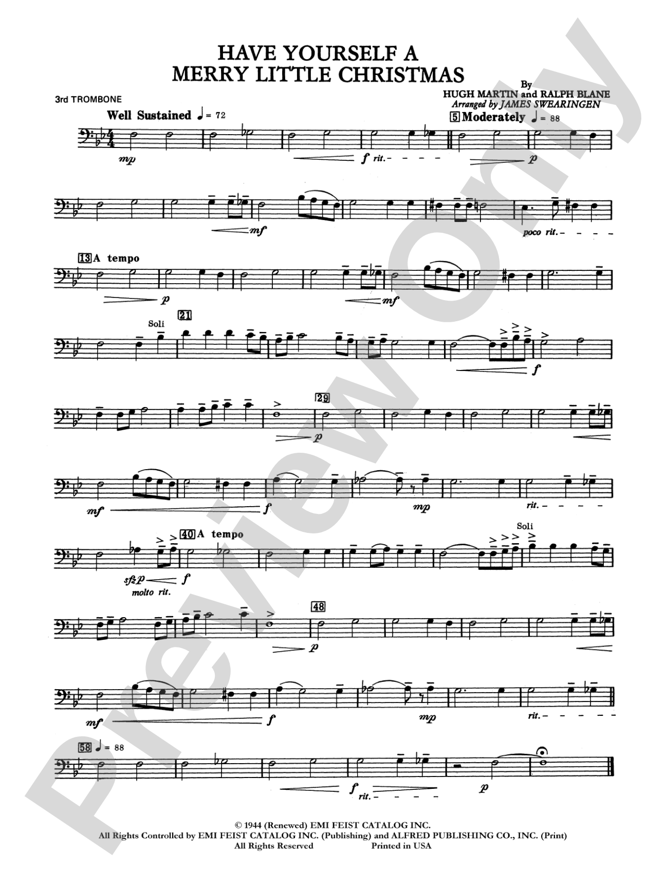 Have Yourself a Merry Little Christmas: 3rd Trombone