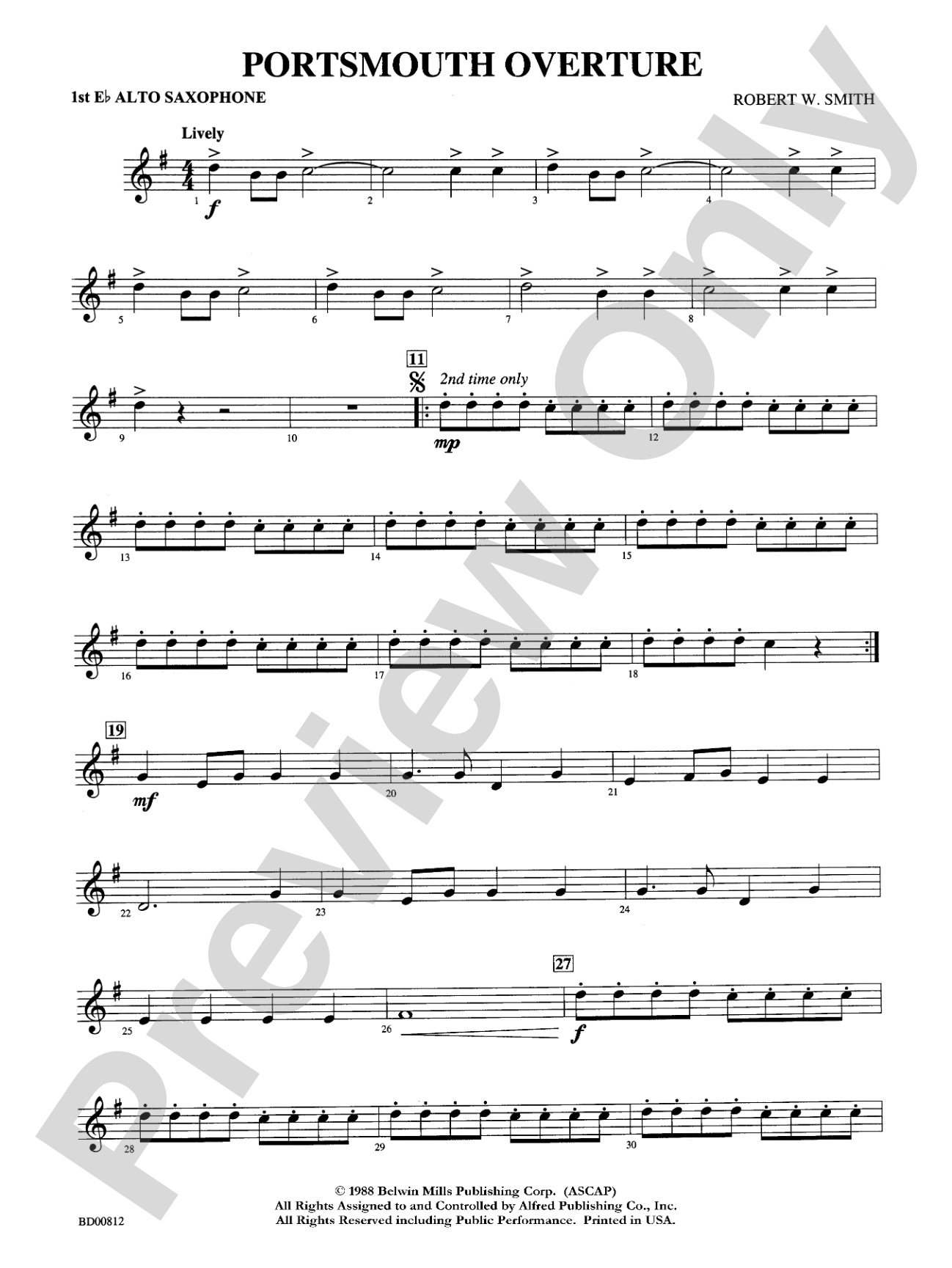 Portsmouth Overture: E-flat Alto Saxophone