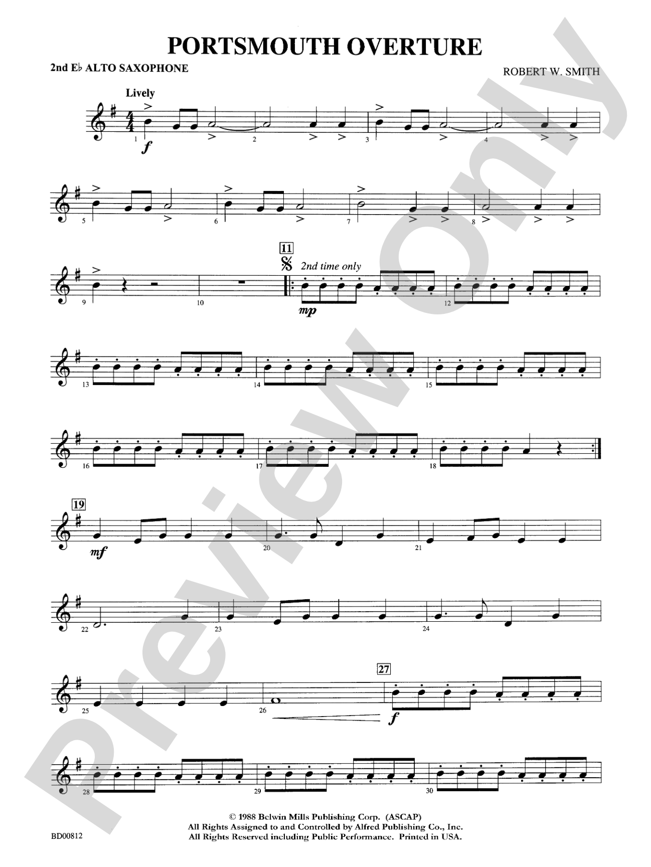 Portsmouth Overture: 2nd E-flat Alto Saxophone