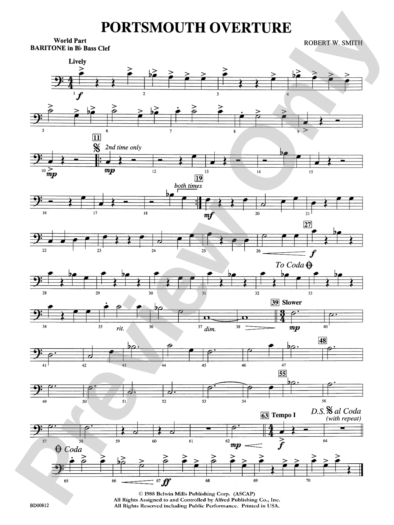 Portsmouth Overture: WP B-flat Baritone B.C.