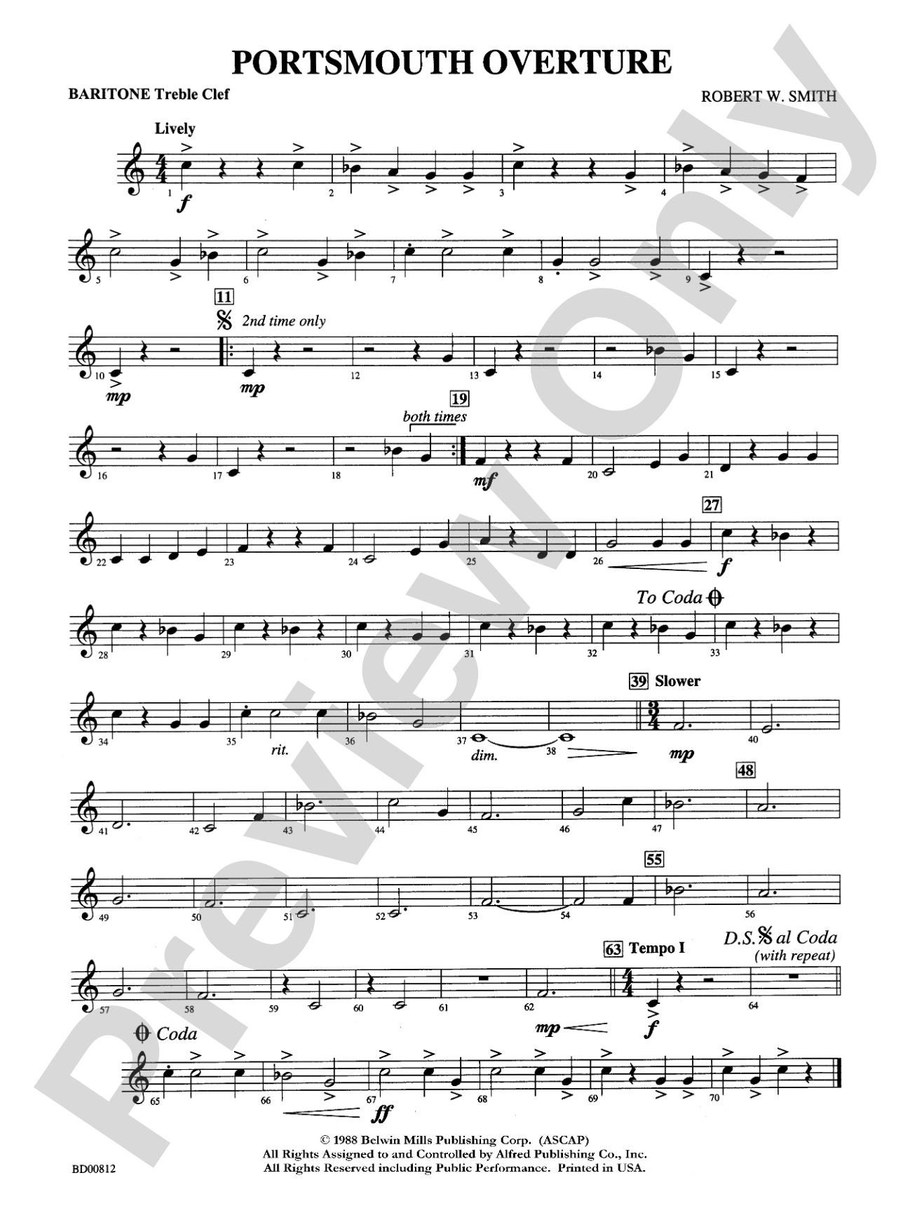 Portsmouth Overture: Baritone T.C.