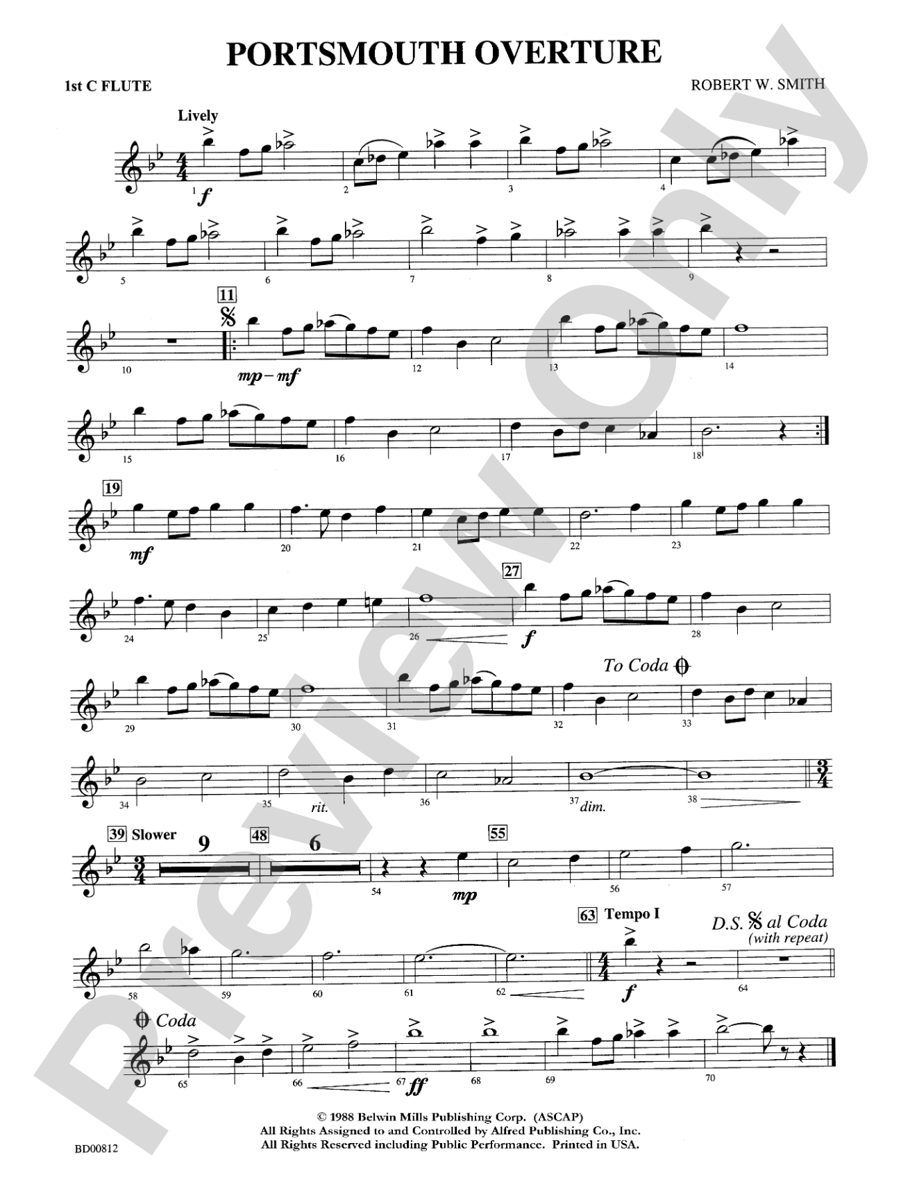Portsmouth Overture: Flute